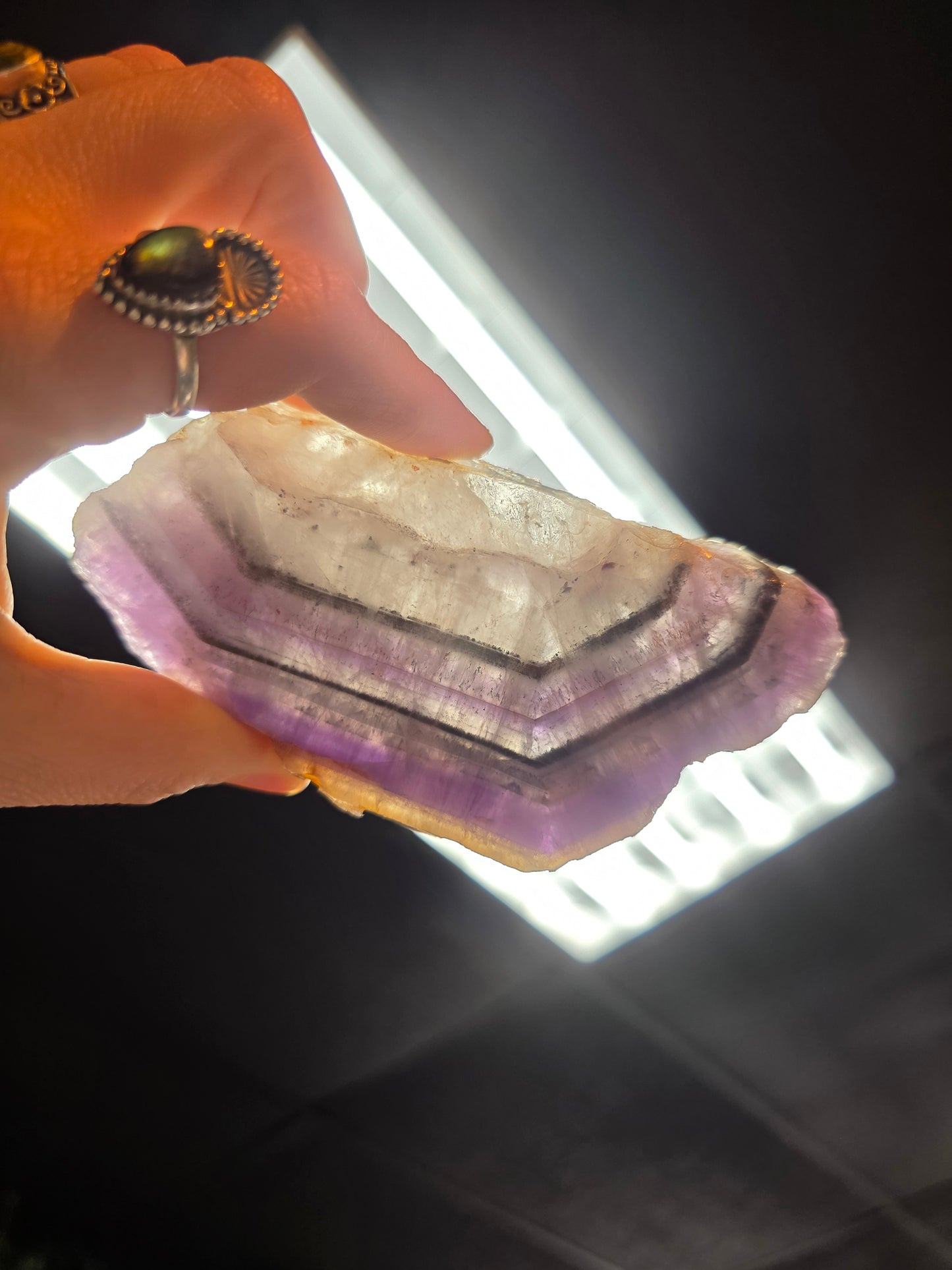 Polished Included Amethyst Slab