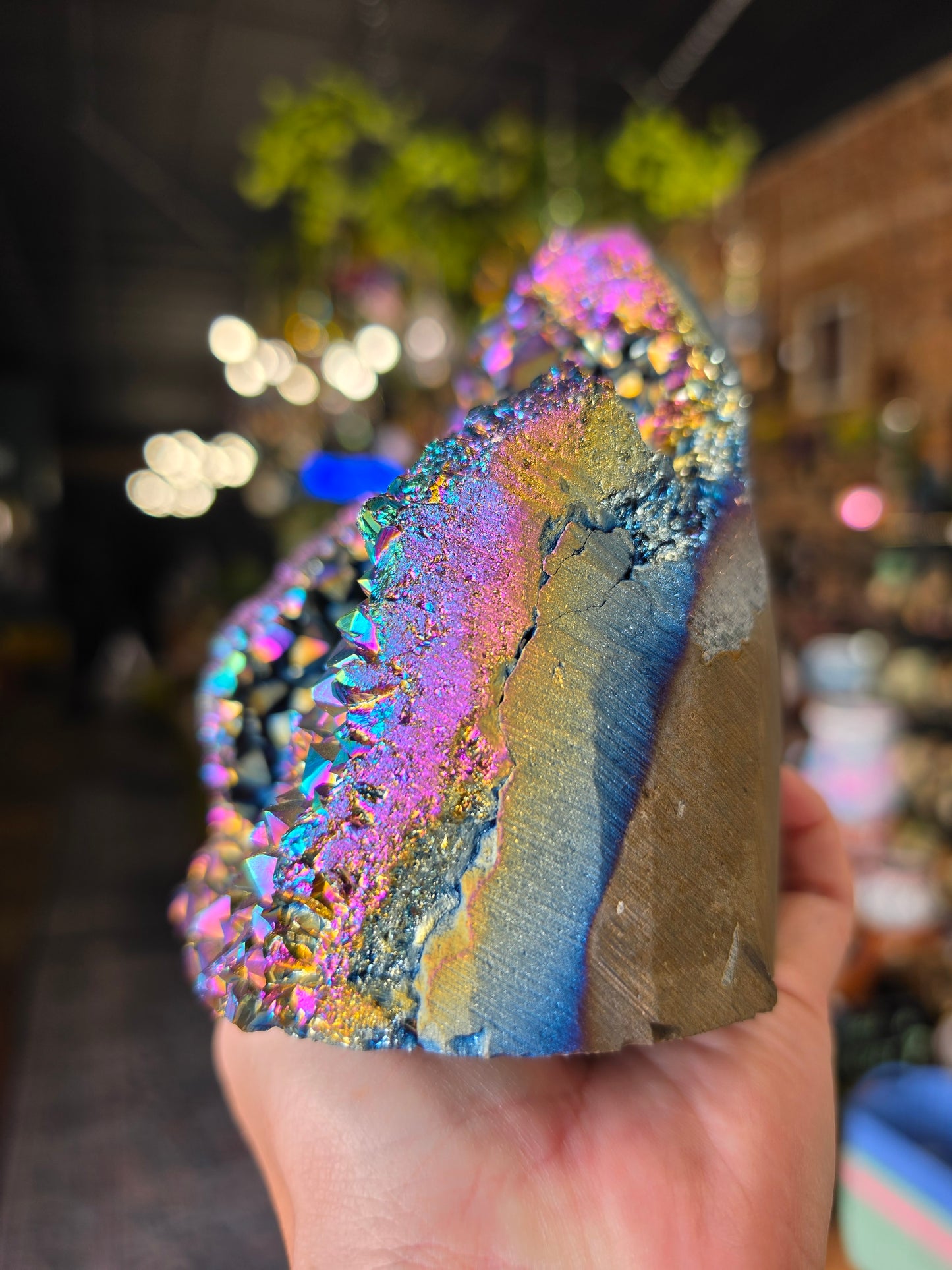 Treated Aura Quartz Cluster Freeform