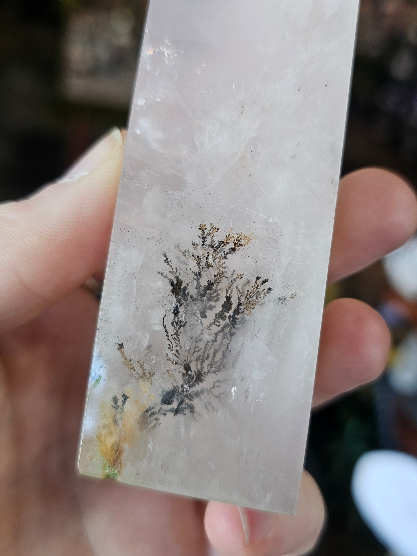 Dendritic Rose Quartz Tower