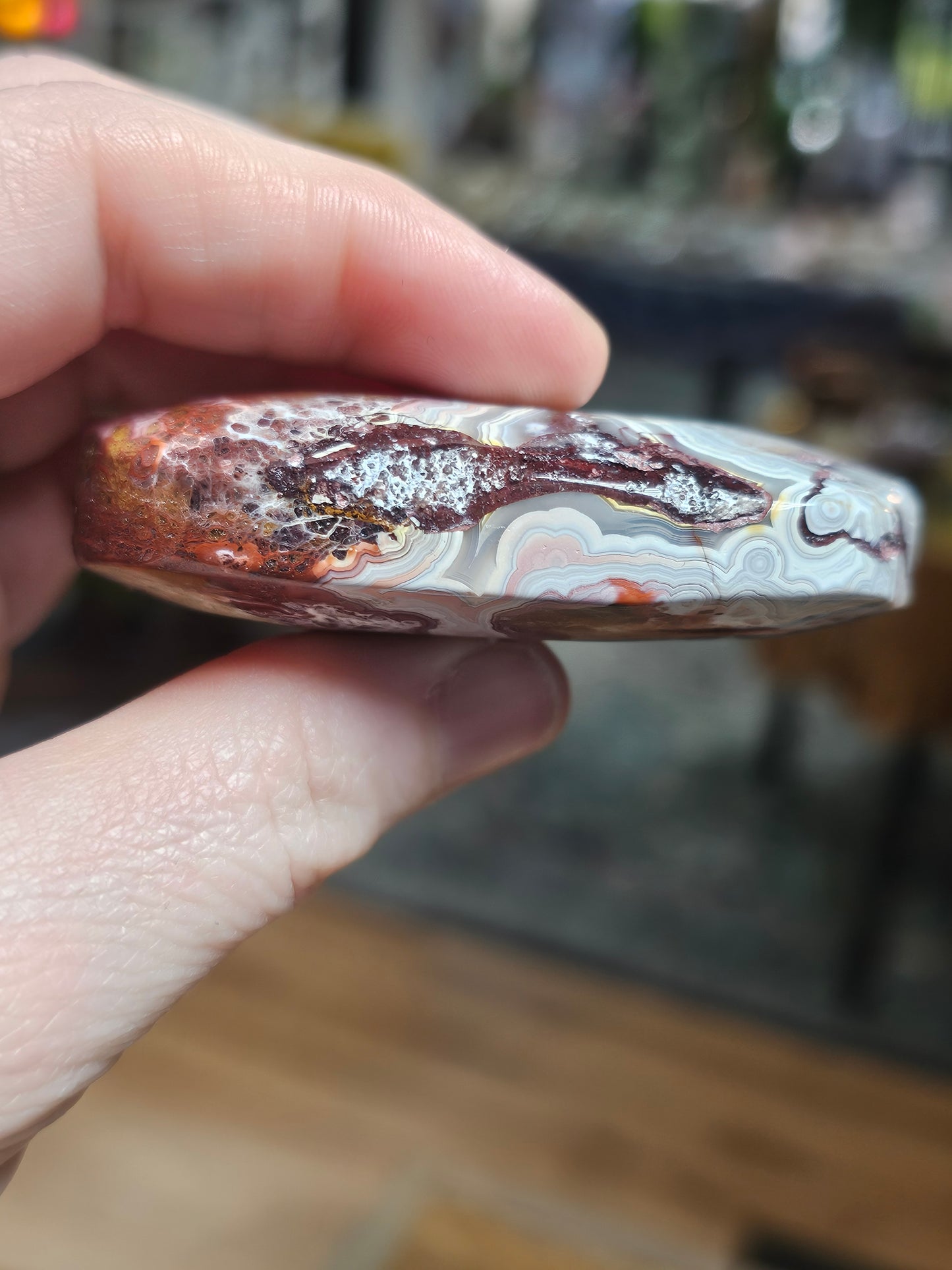 Hand Polished Mexican Crazy Lace Agate Palmstone