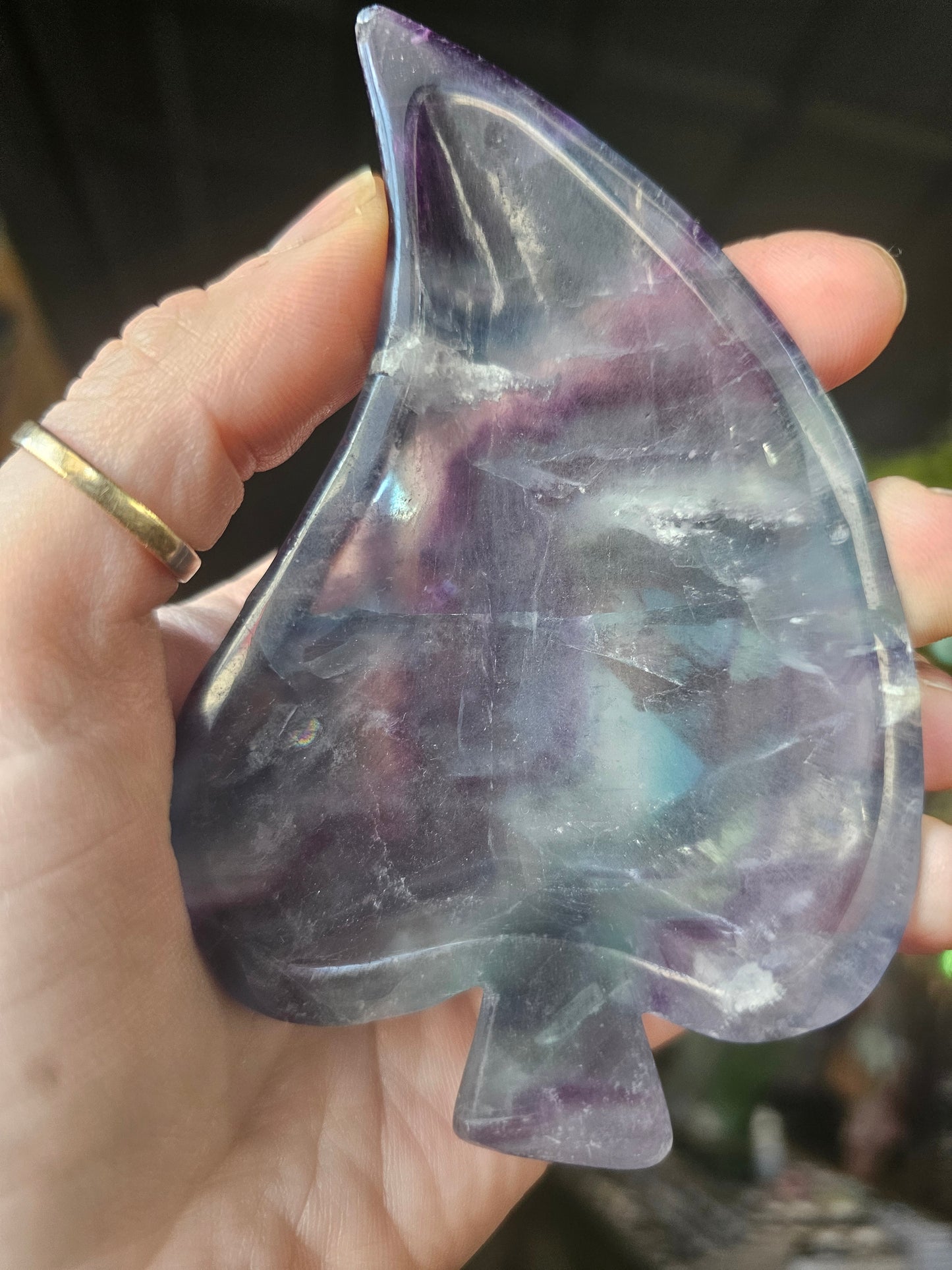 Fluorite Leaf Trinket Tray