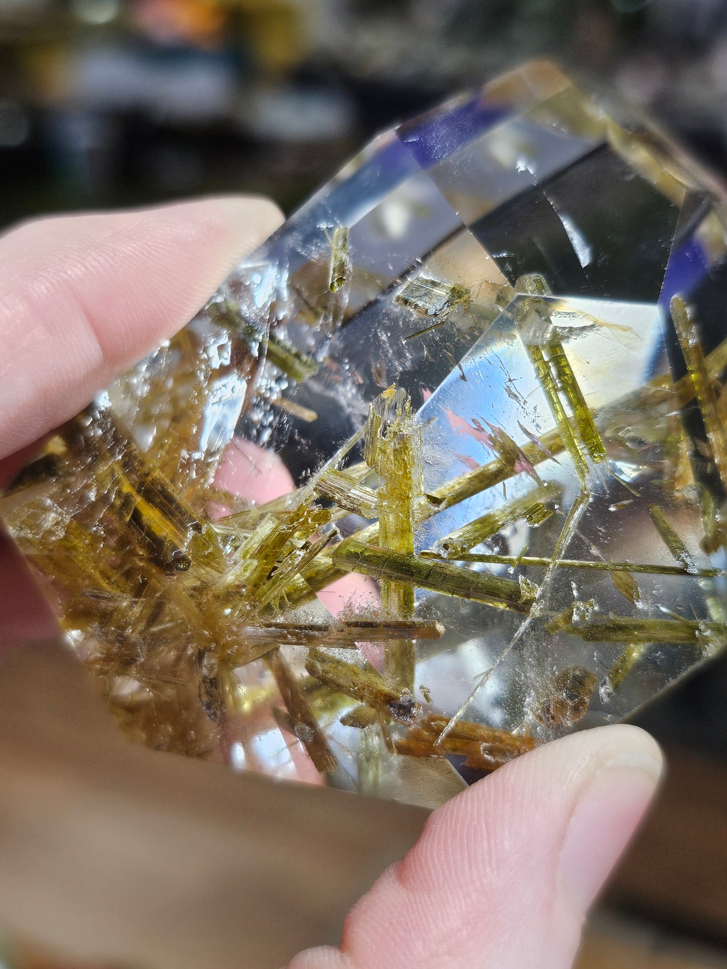 Epidote in Quartz Freeform