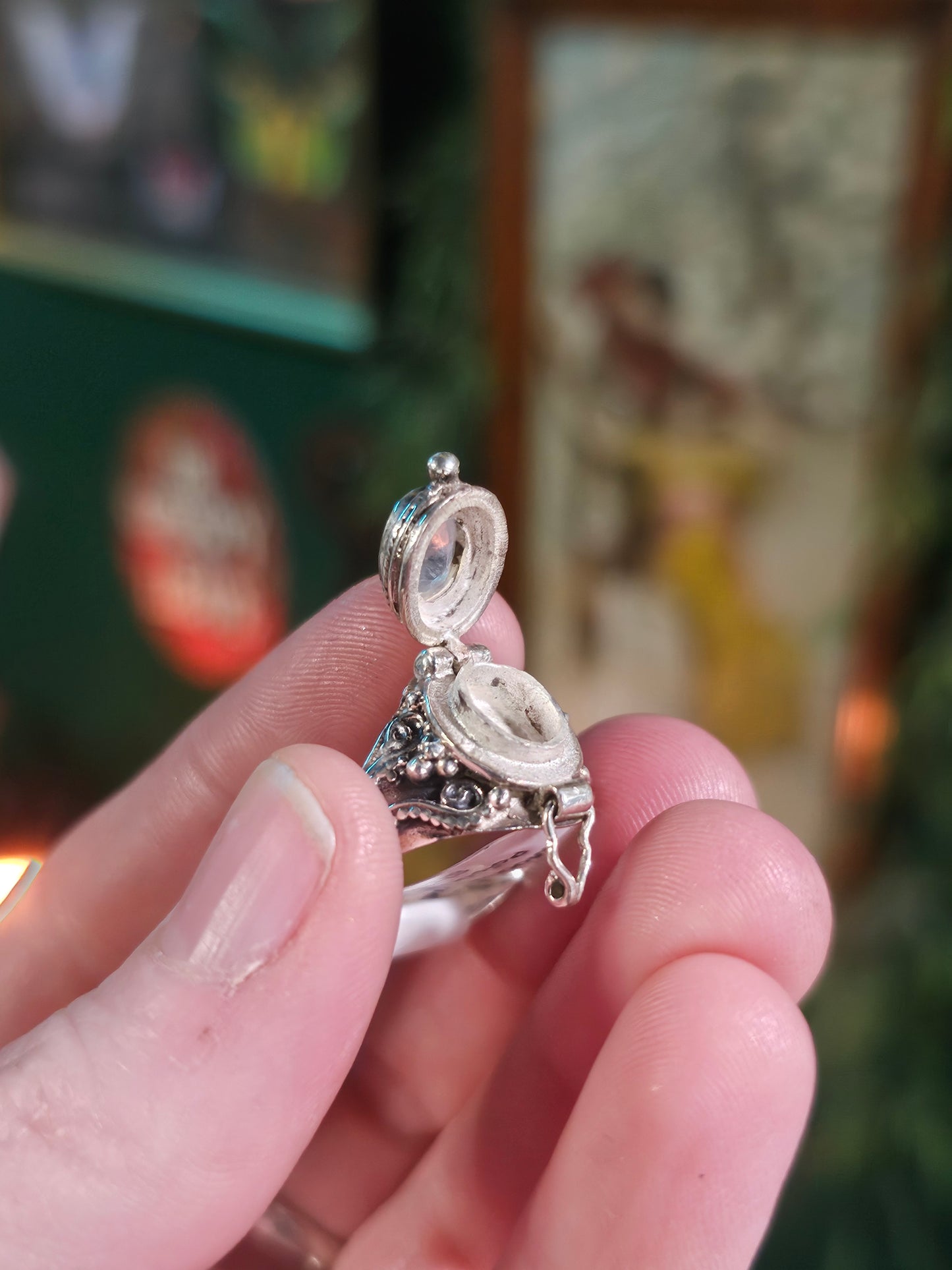 Size 8 Moonstone Poison Box Ring