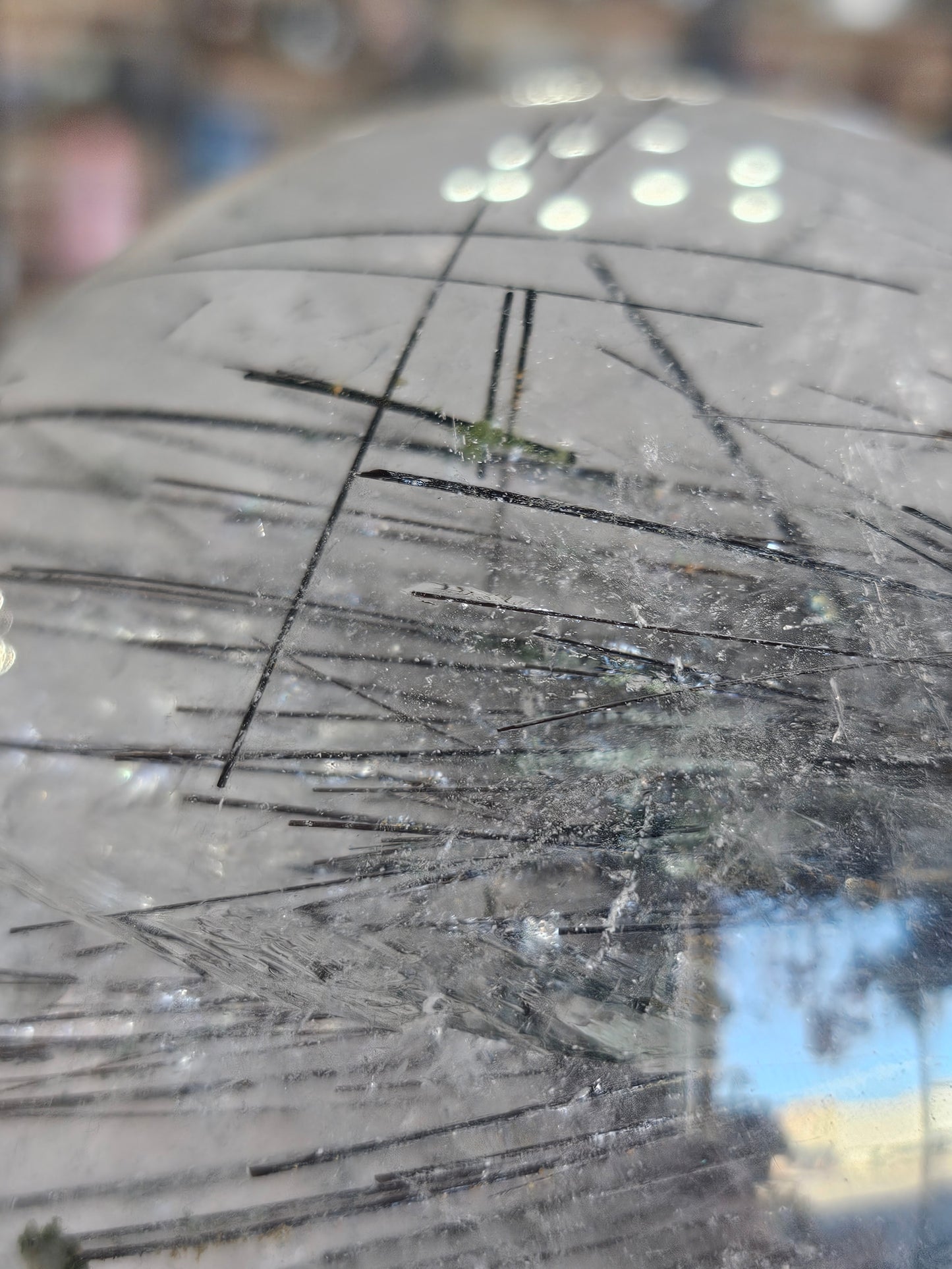 XL Chlorite and Tourmaline in Quartz Sphere