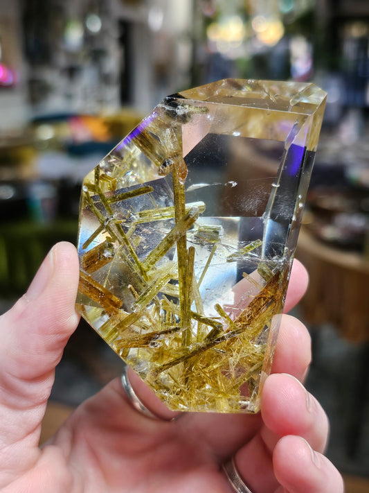 Epidote in Quartz Freeform