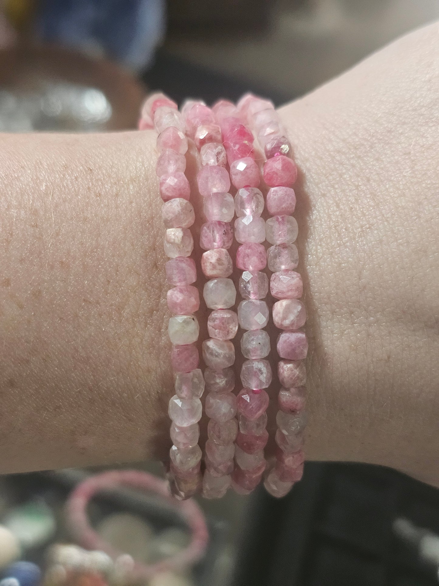 Rhodonite Faceted Stretch Bracelet