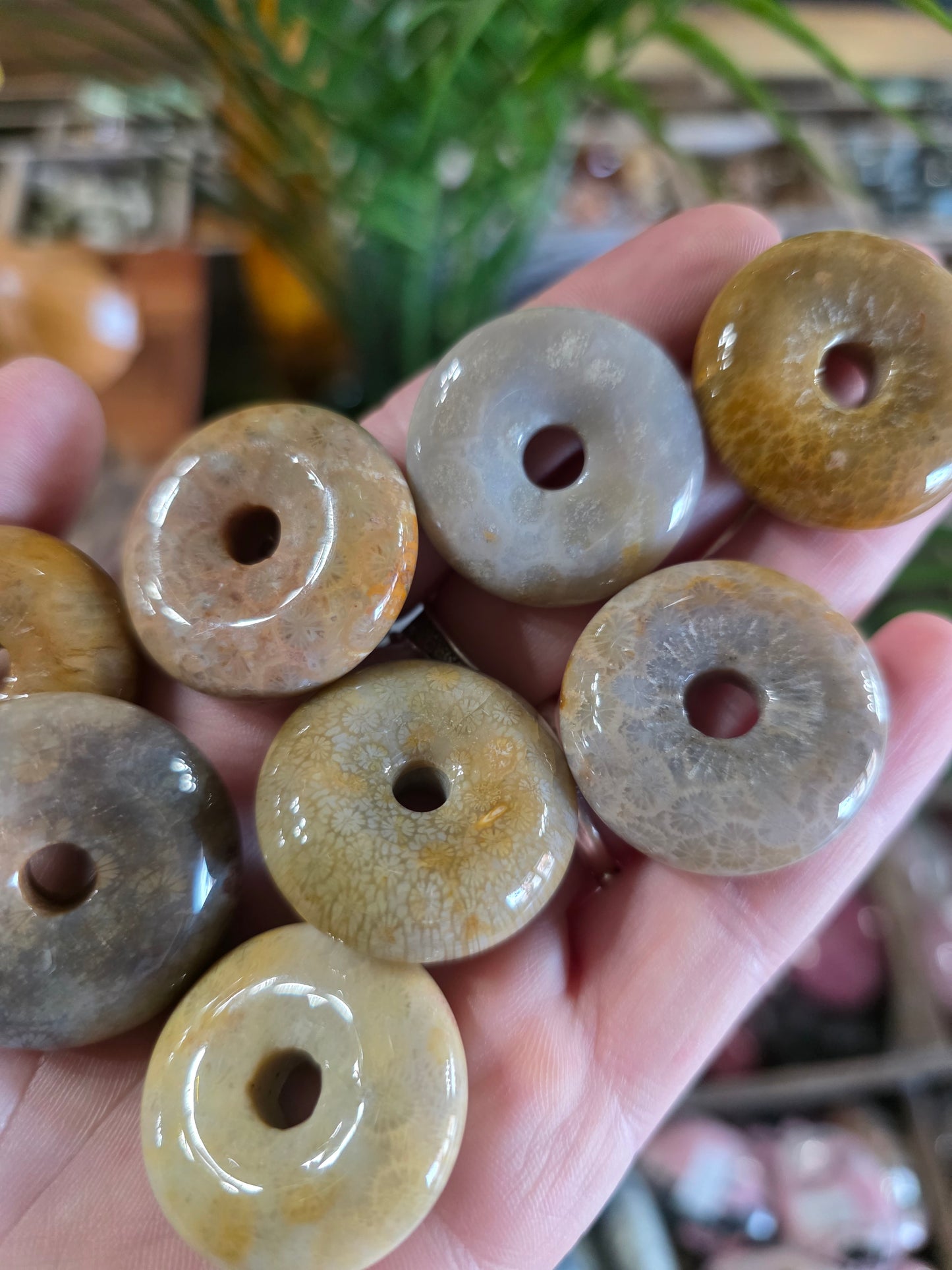 Coral Jade Donut Carving