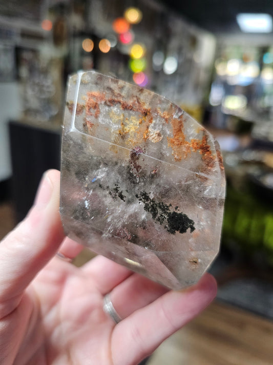 Garden Quartz with Hematite Inclusions Freeform