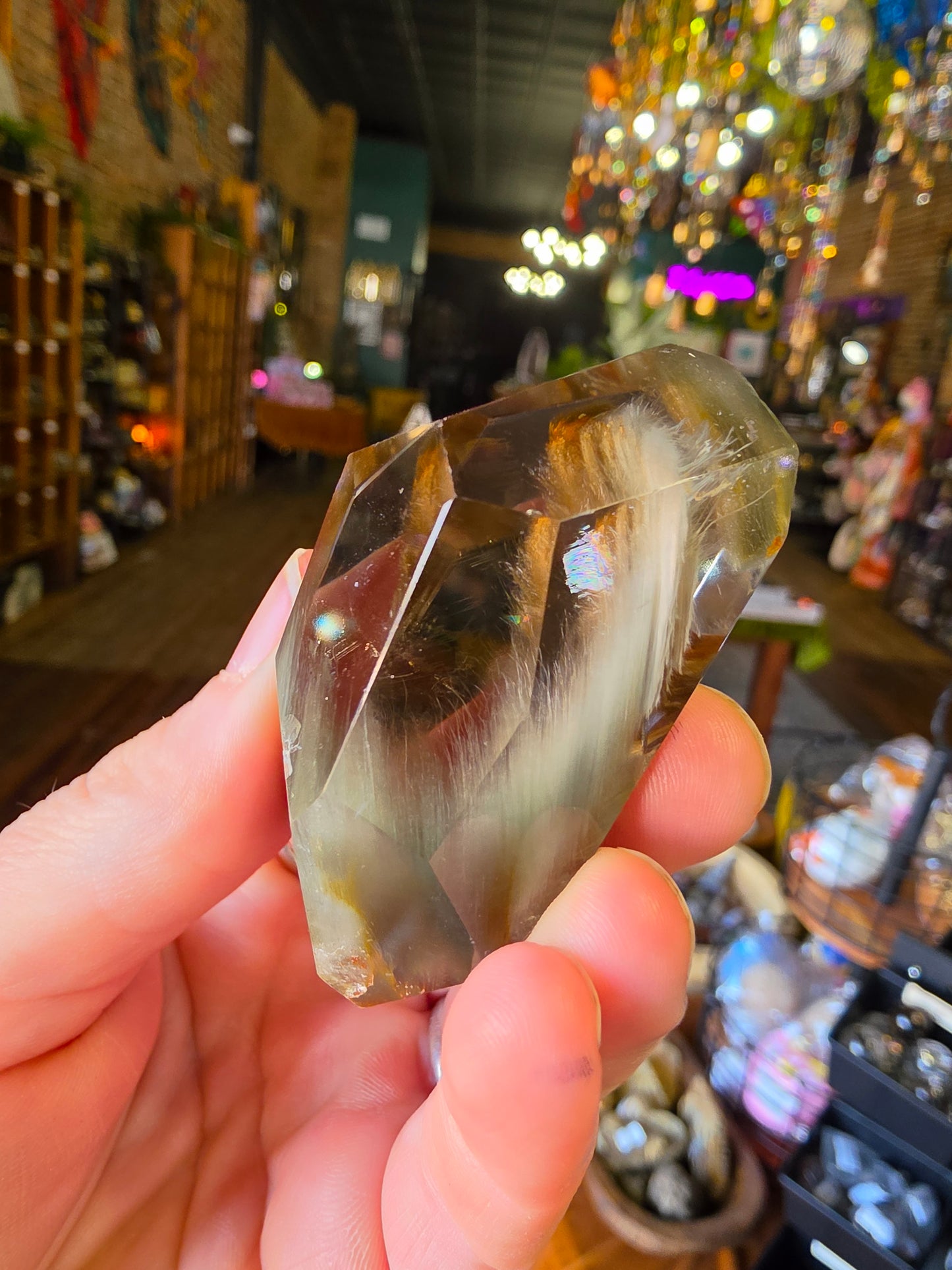 Rabbit Hair Smoky Quartz Freeform