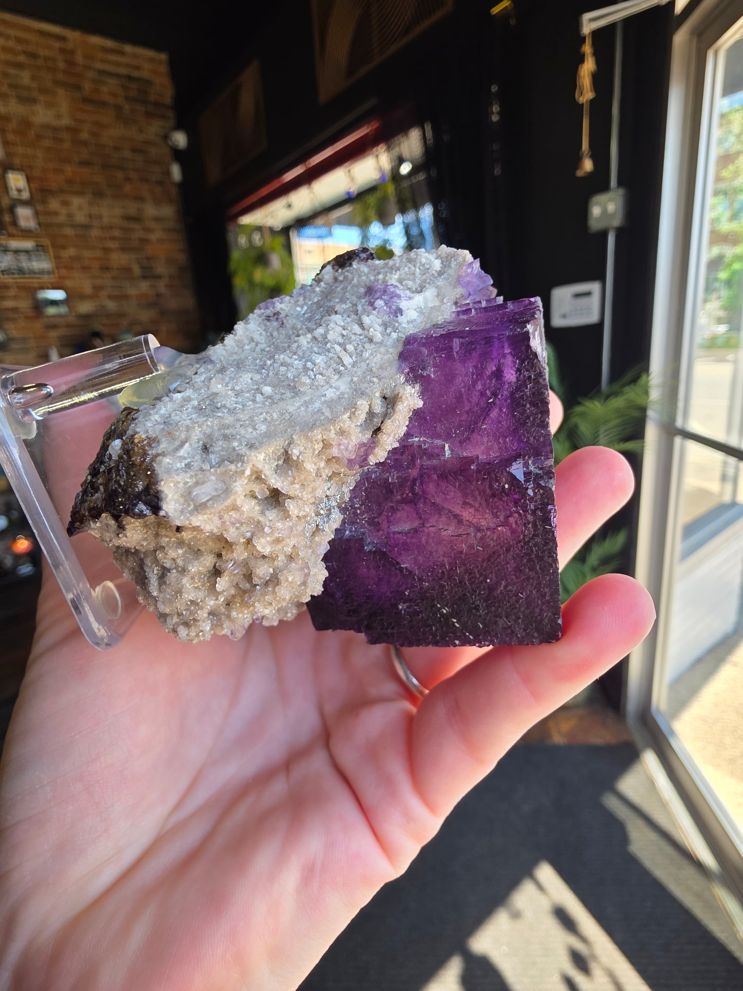 Fluorite and Sphalerite on Druzy Quartz