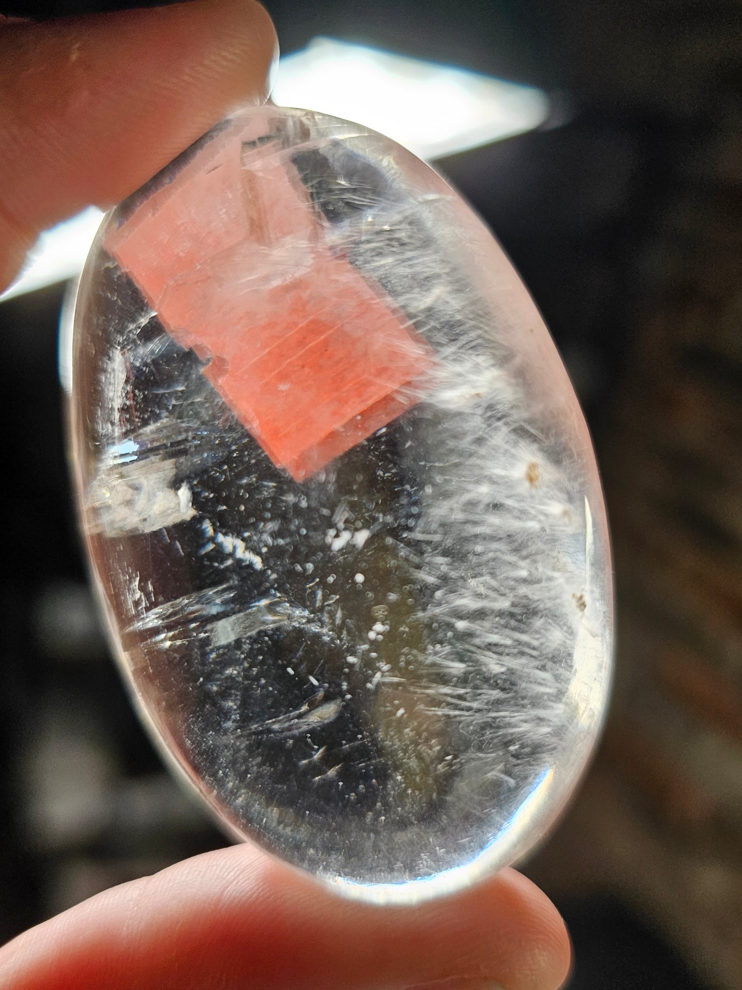 Small Optical Calcite Palm Stone