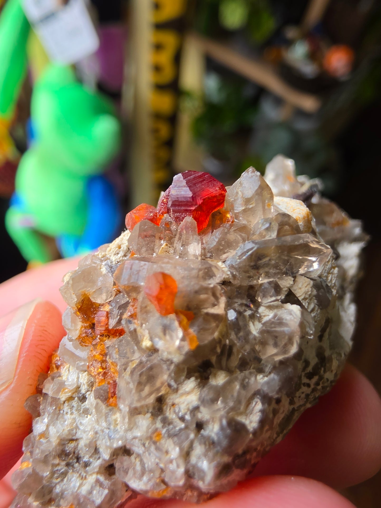 Garnet on Smoky Quartz