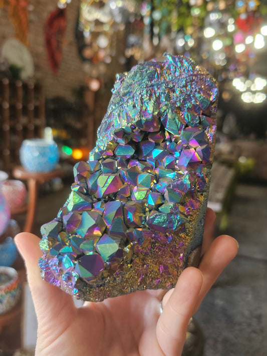Aura Coated Quartz Cluster Freeform