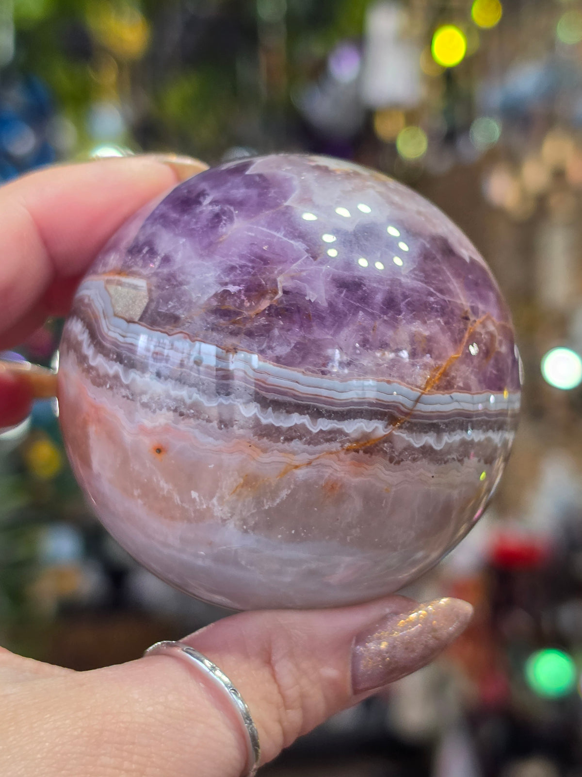 Amethyst Agate Sphere
