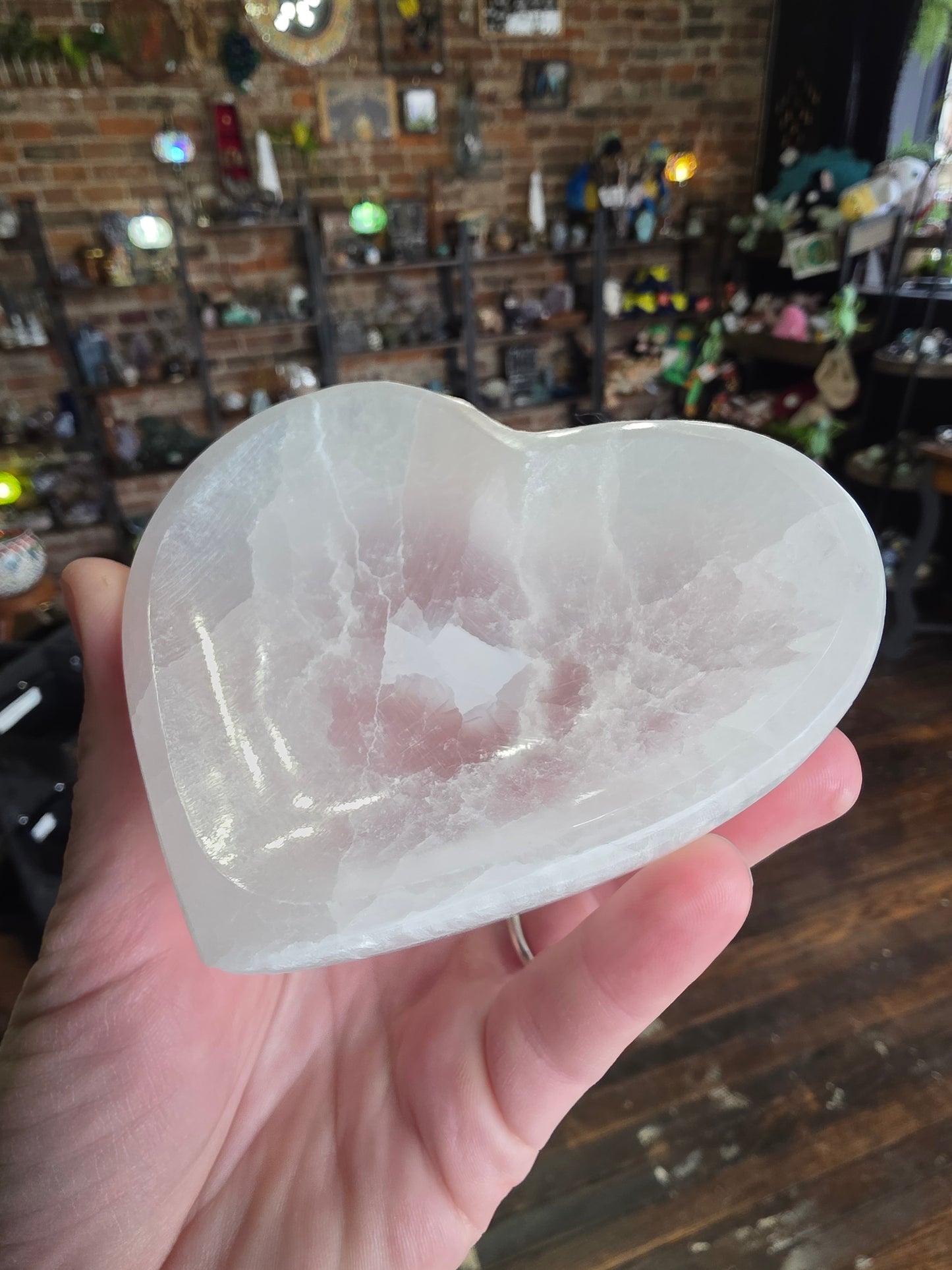Selenite Heart Trinket Dish