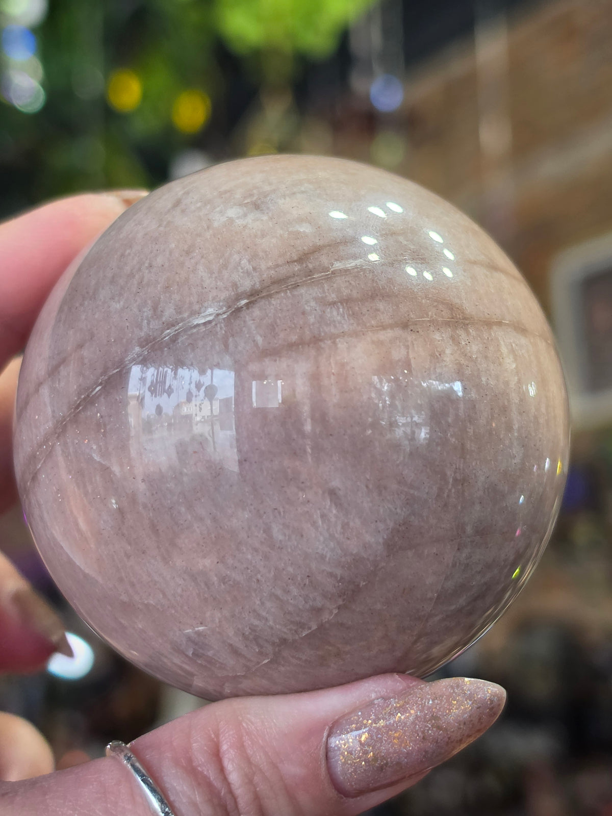 Peach Moonstone Sphere