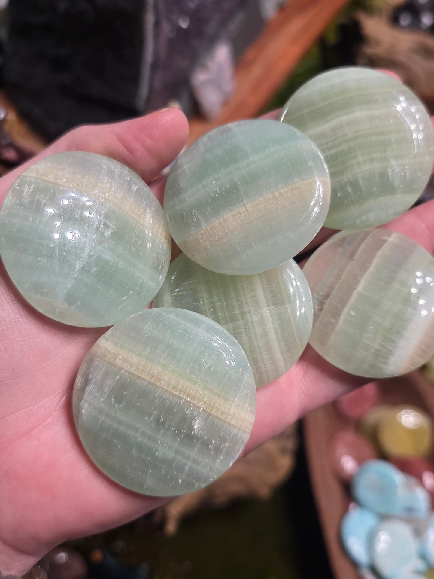 Pistachio Calcite Pocket Stone