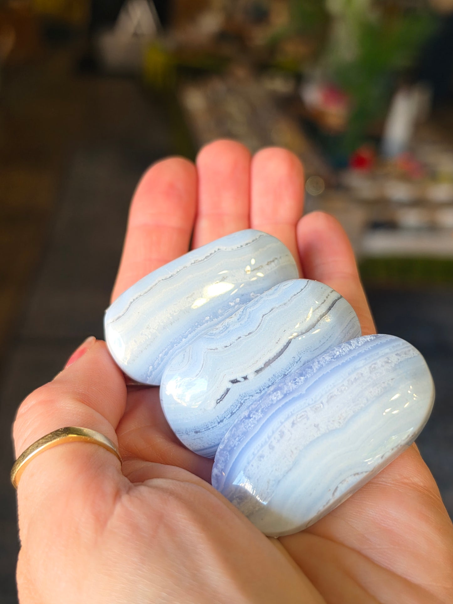 Blue Lace Agate Palmstone