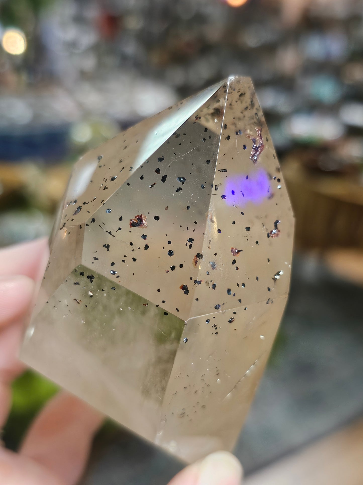 Lepidocrocite In Champagne Quartz Point