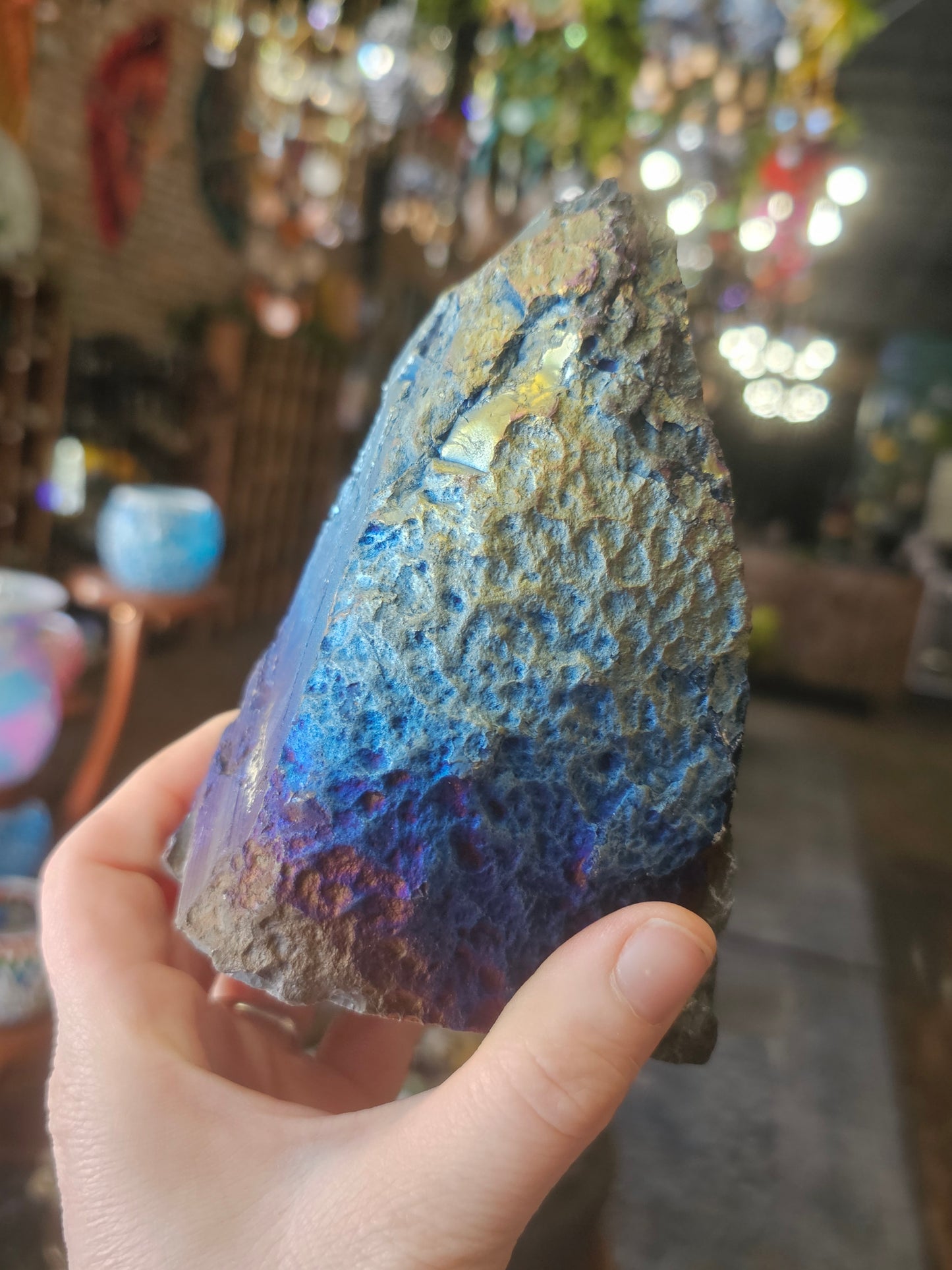 Treated Aura Quartz Cluster Freeform