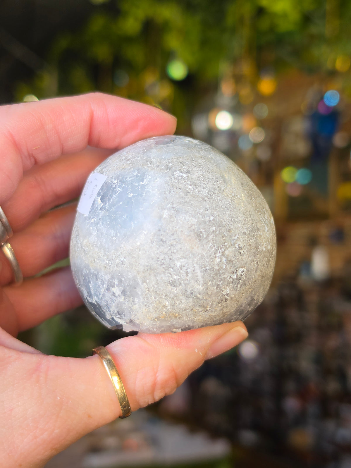 Celestite Egg Carving