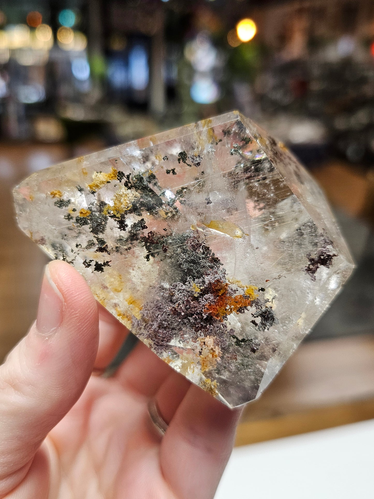 Chlorite, Lodilite, and Rutile included Garden Quartz Freeform