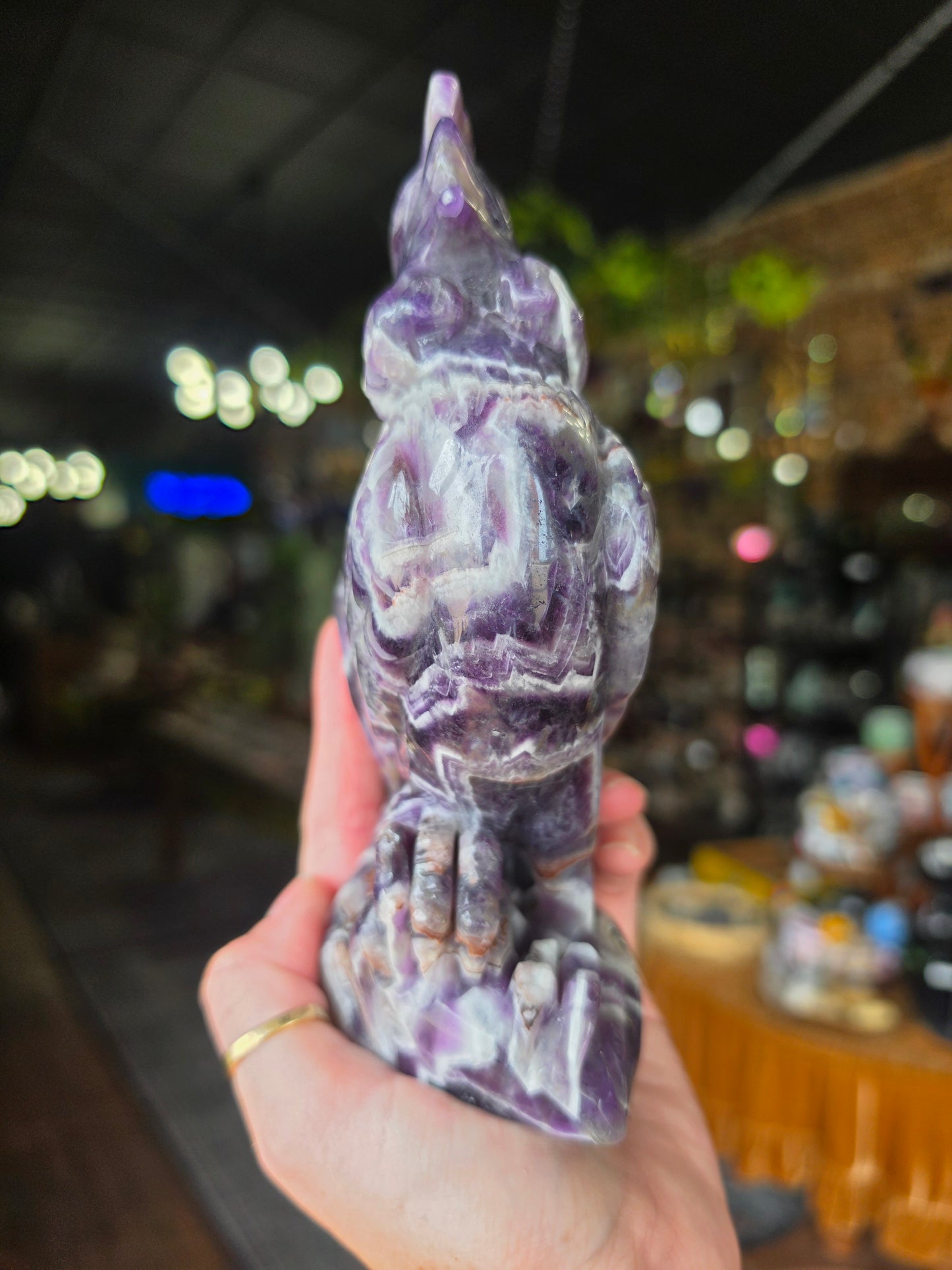 Dream Amethyst Rooster Carving