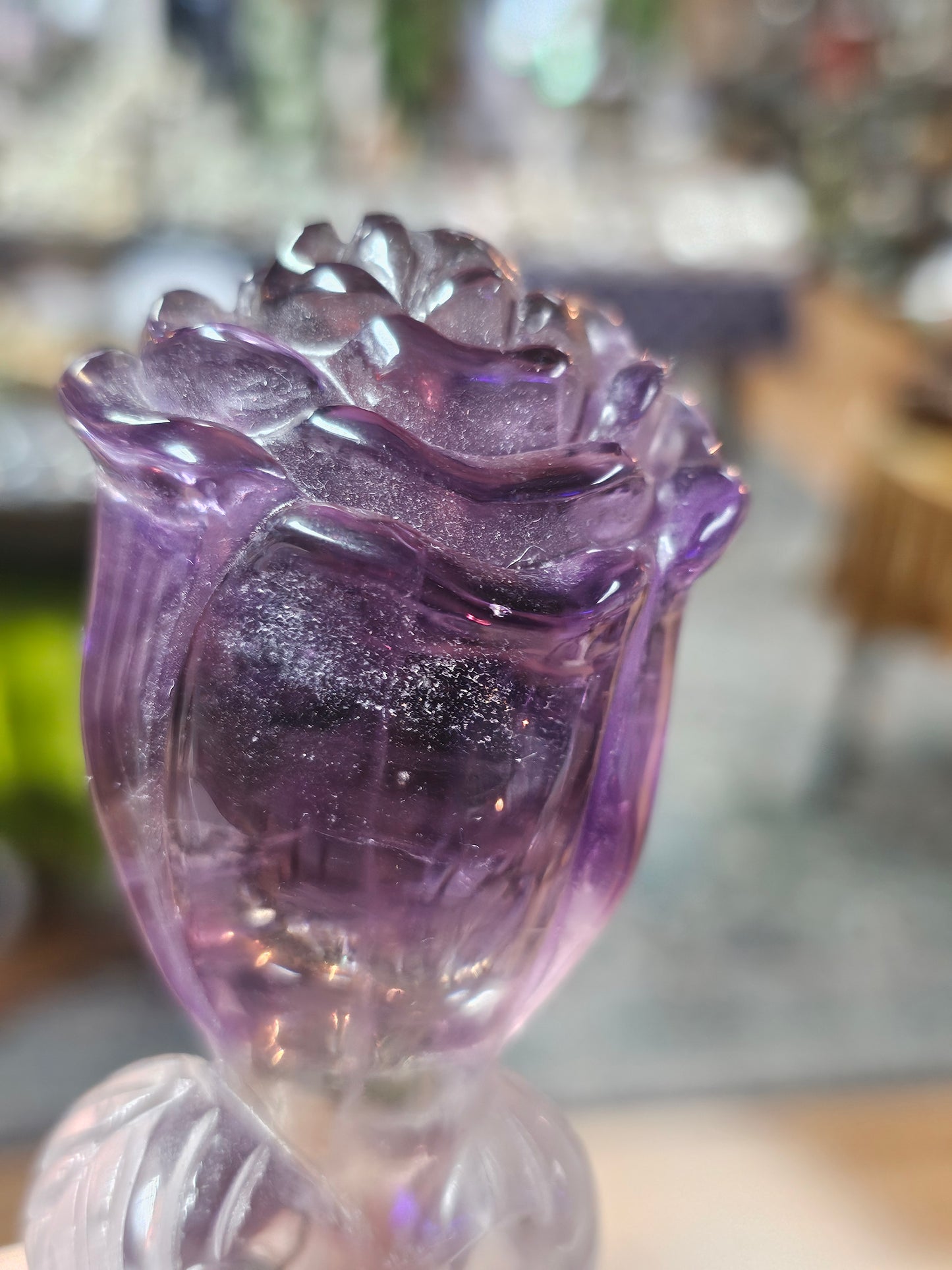Amethyst Rose Carving