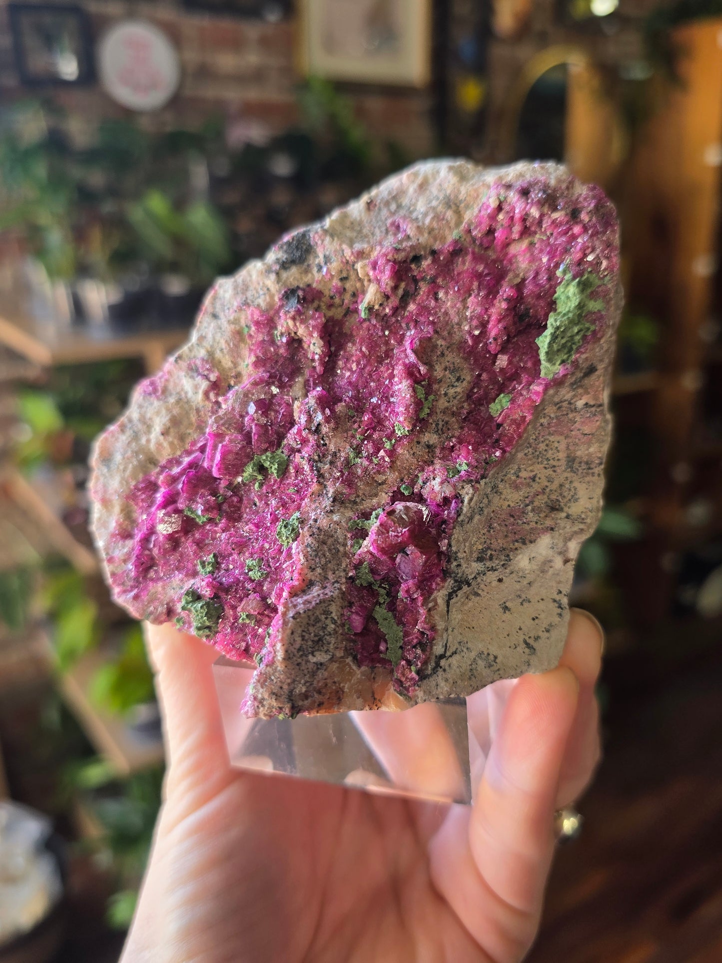 Colbalto Calcite with Malachite