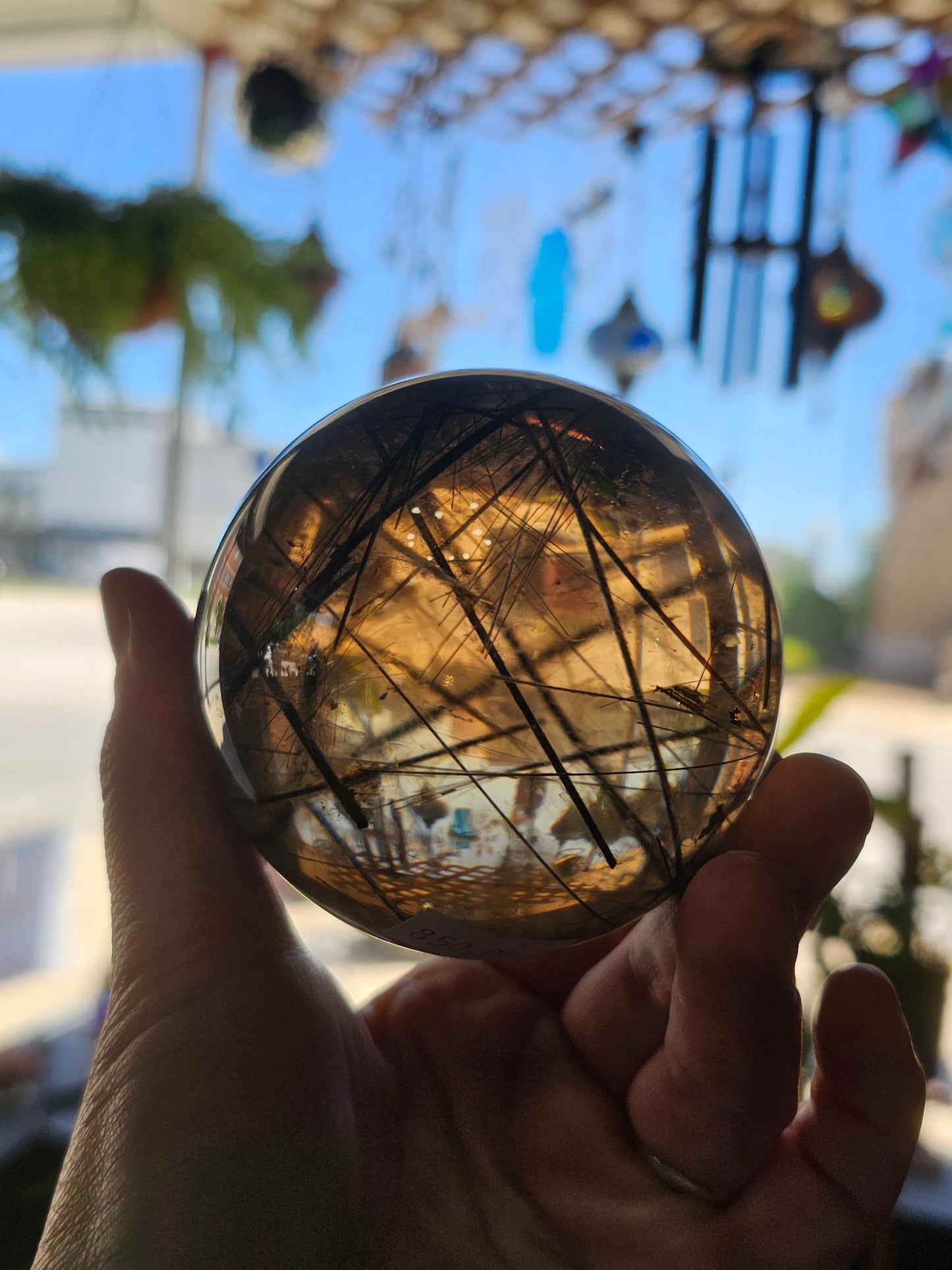 Black Tourmaline & Rutile Sphere