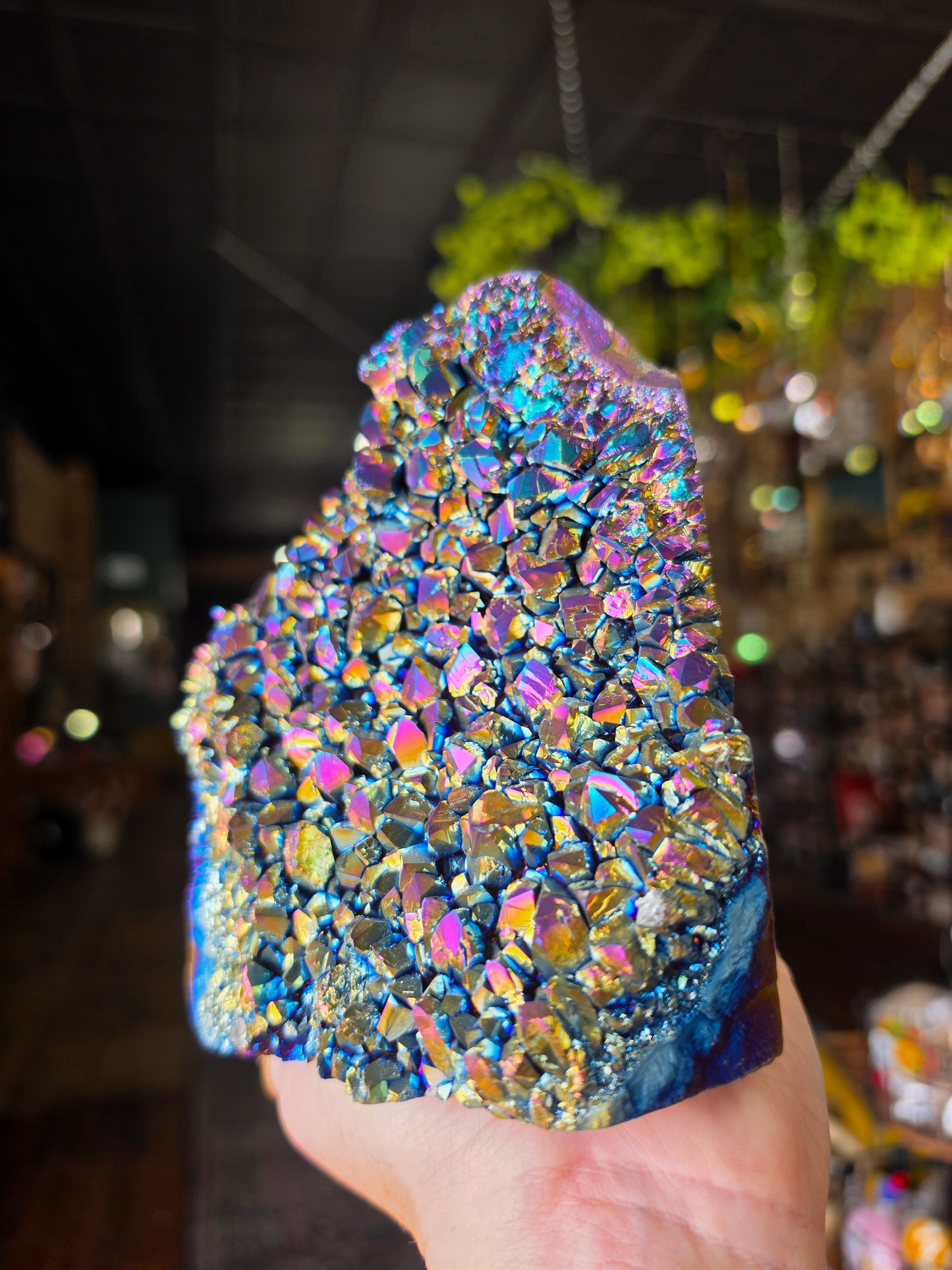 Treated Aura Quartz Cluster Freeform