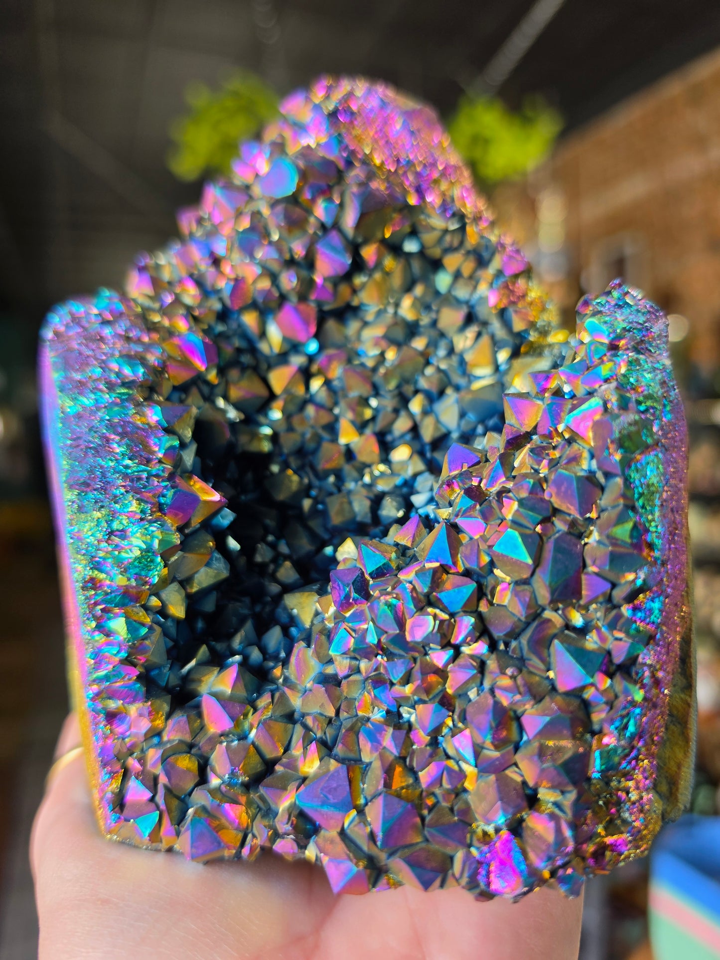Treated Aura Quartz Cluster Freeform