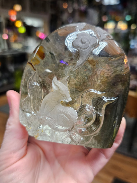 Garden Quartz Nine Tailed Fox  Caving
