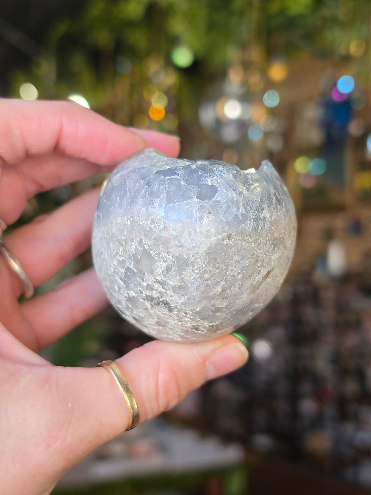 Celestite Egg Carving