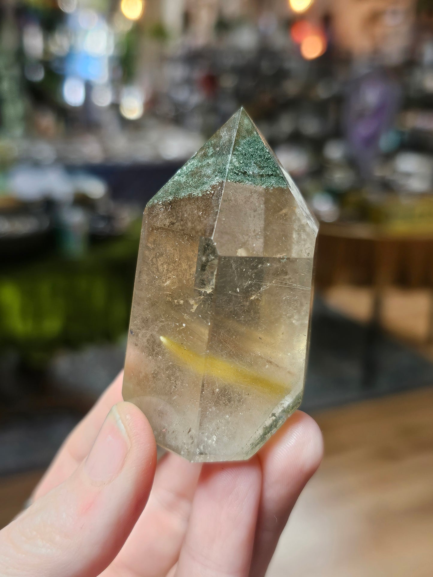 Yellow Rabbit Hair and Chlorite in Quartz