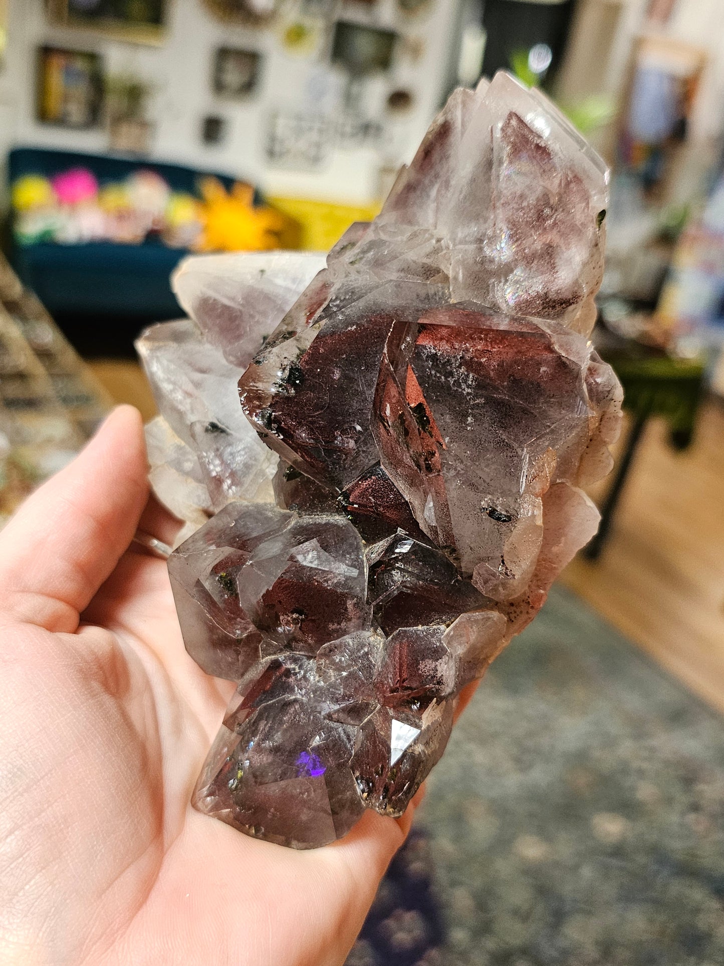 Epidote on Hematite Included Quartz