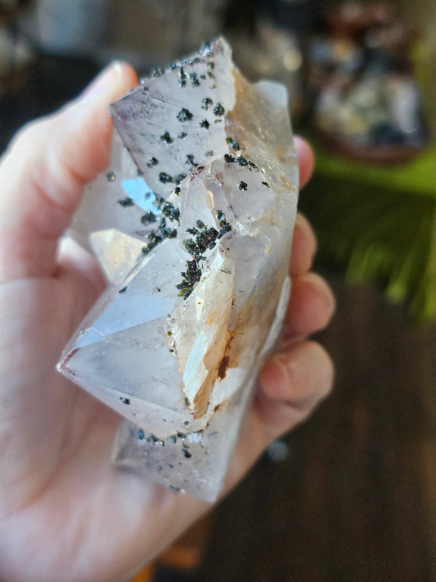 Epidote on Amethyst