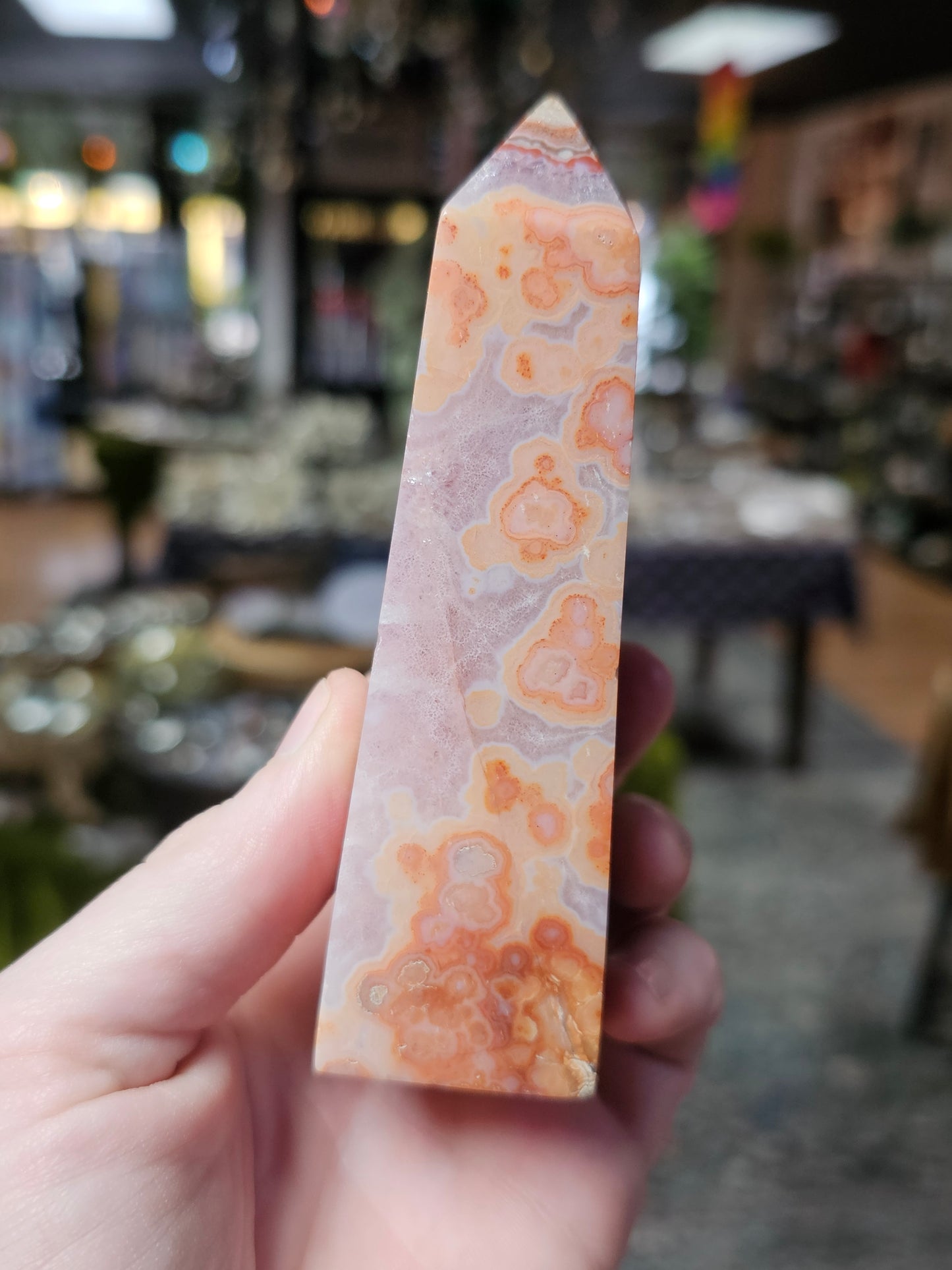 Pink Java Lace Agate tower