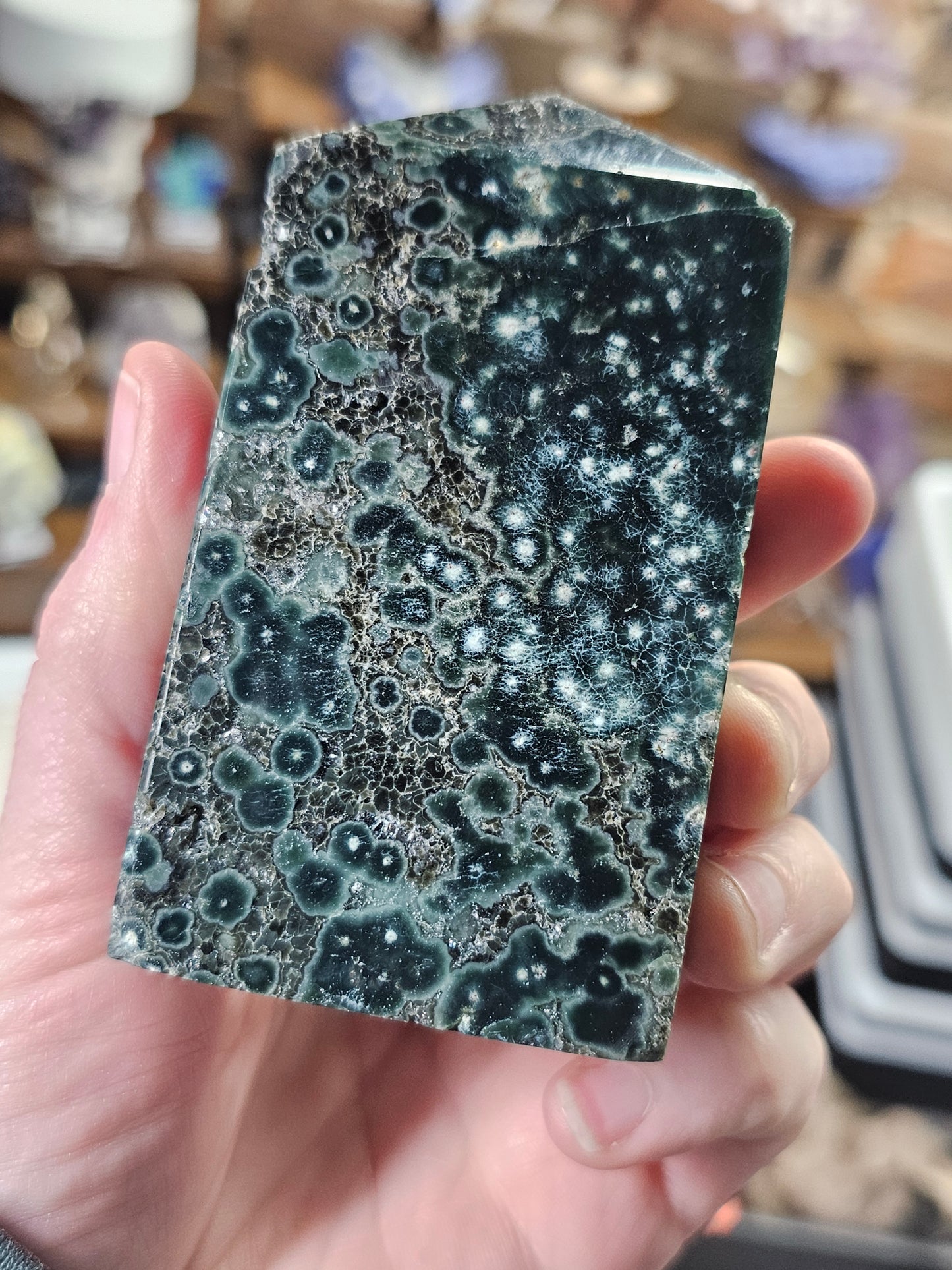 Druzy Orbicular Jasper Tower