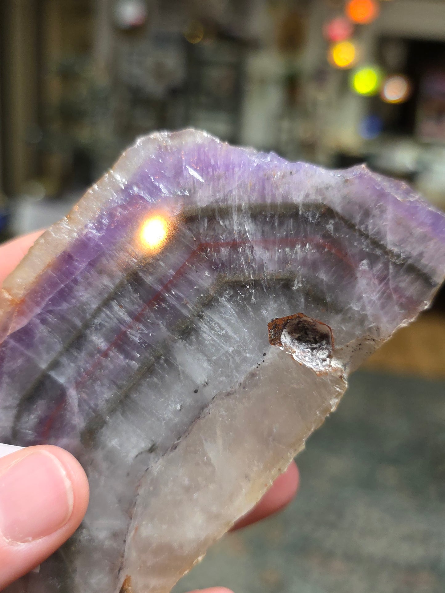 Polished Included Amethyst Slab