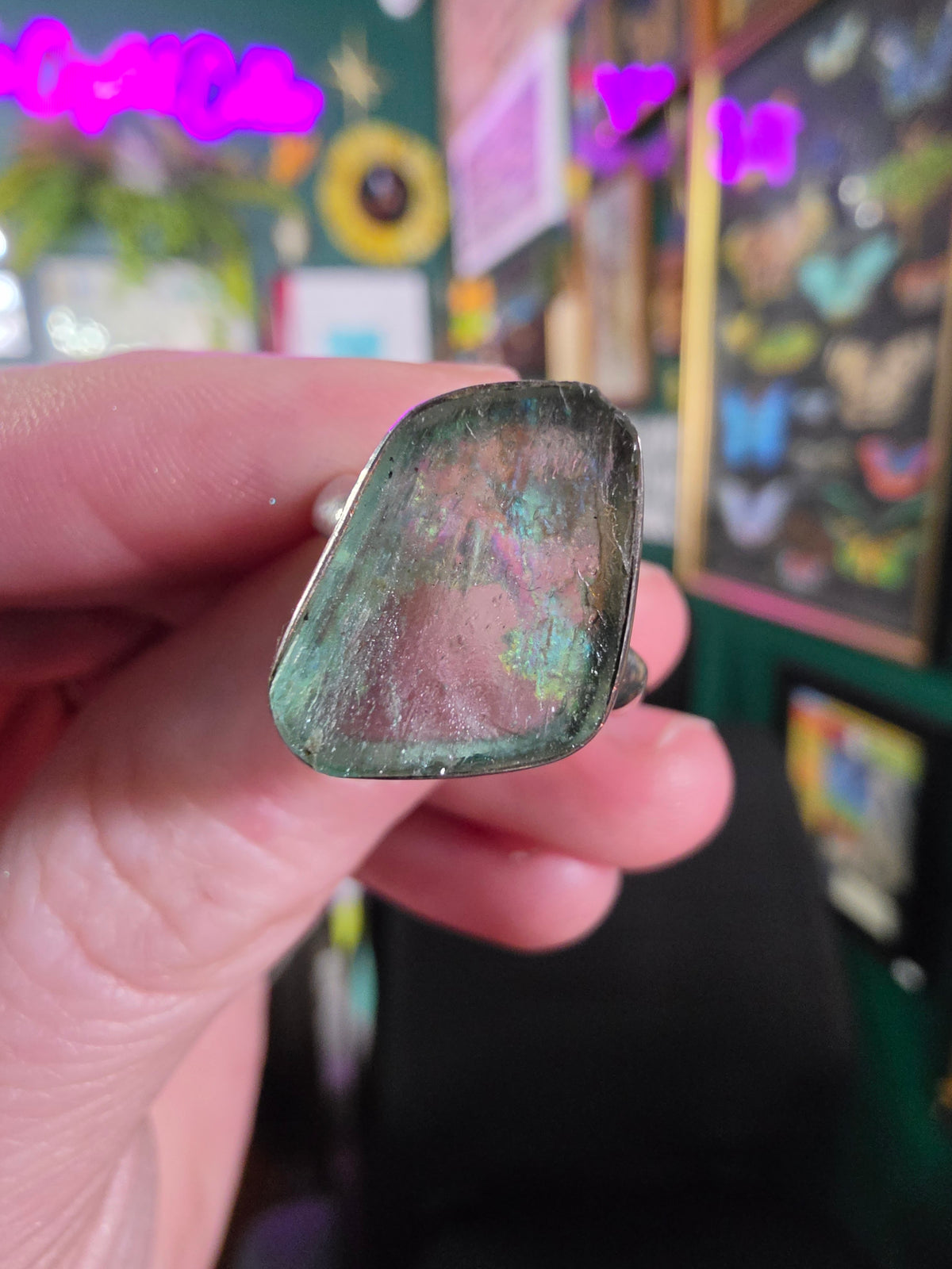 Patina Glass Ring Size 8