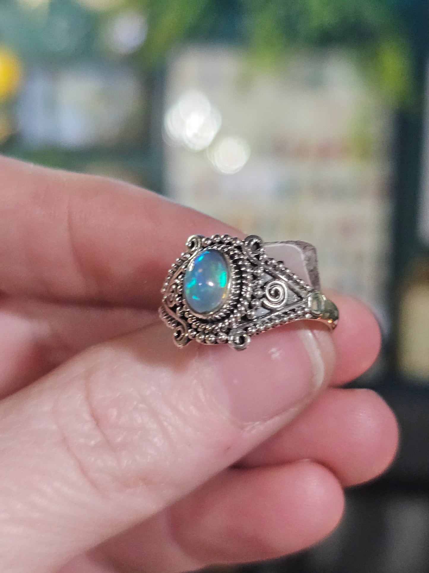 Size 8.5 Ethiopian Opal Ring