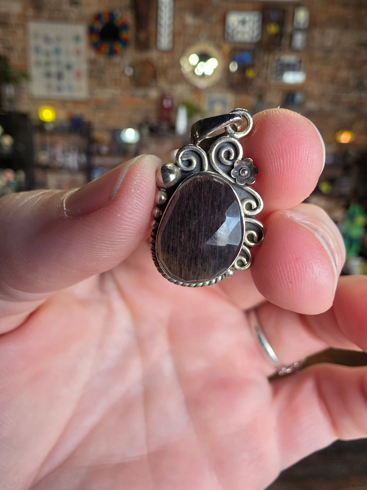 Tanzanian Black Sunstone Pendant