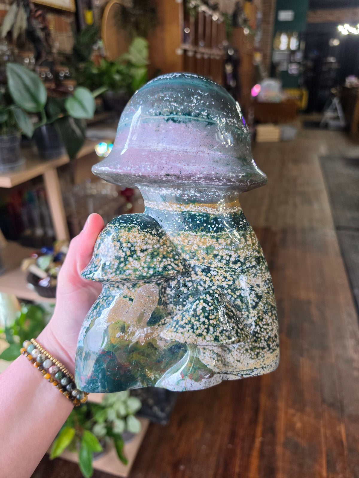 Orbicular Jasper Mushroom Carving