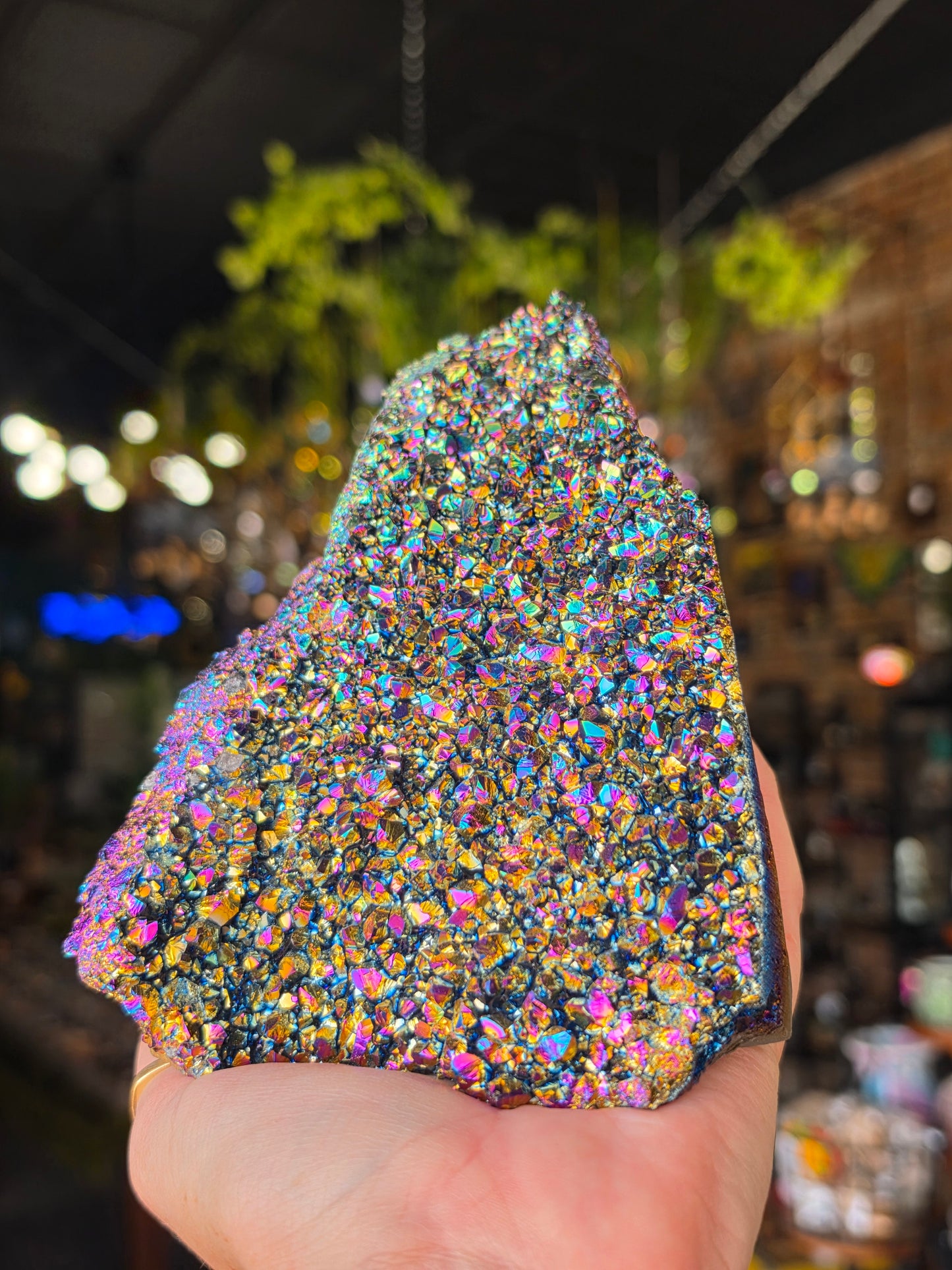 Treated Aura Quartz Cluster Freeform