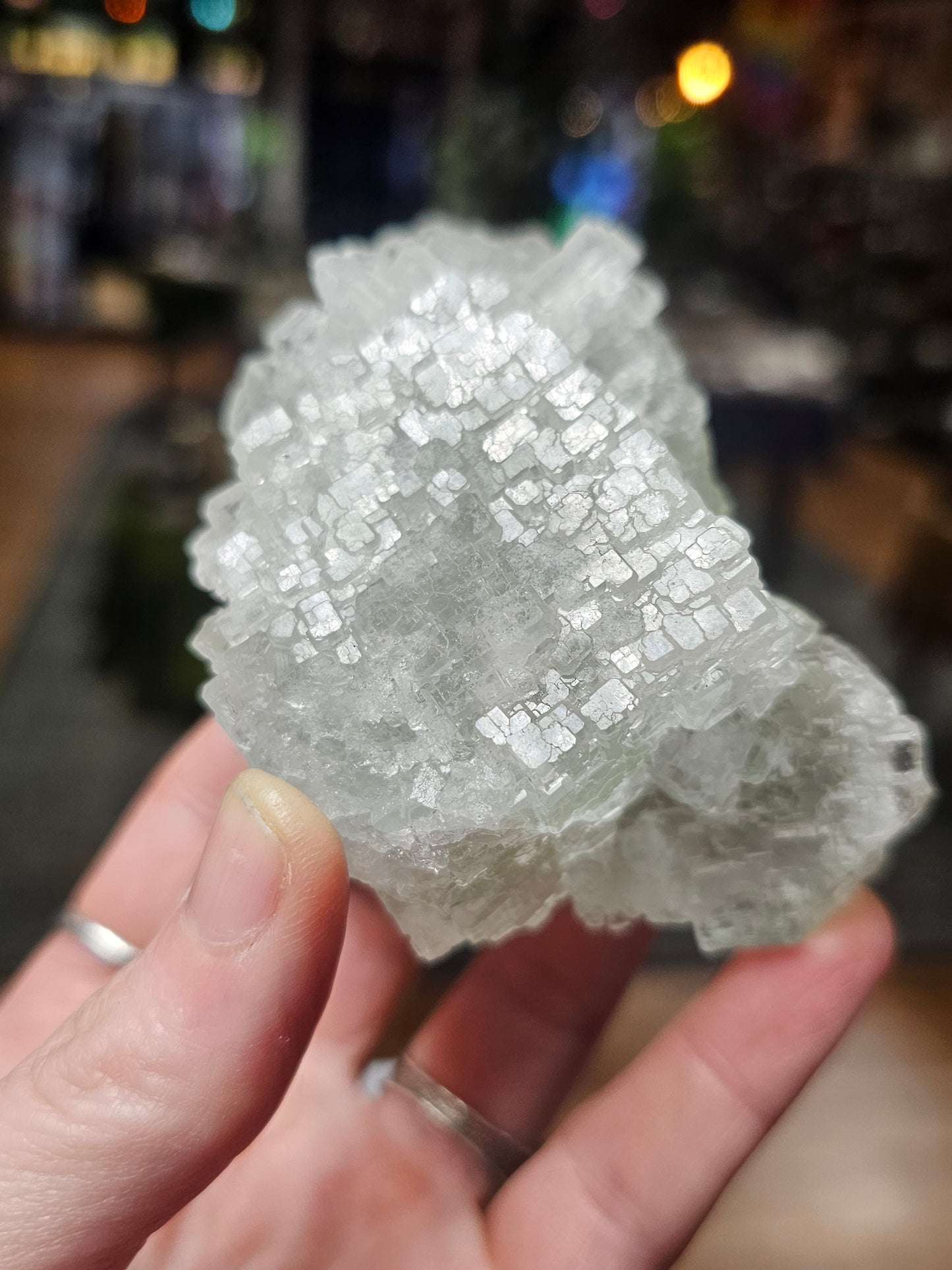 Green Stepped Cubic Fluorite
