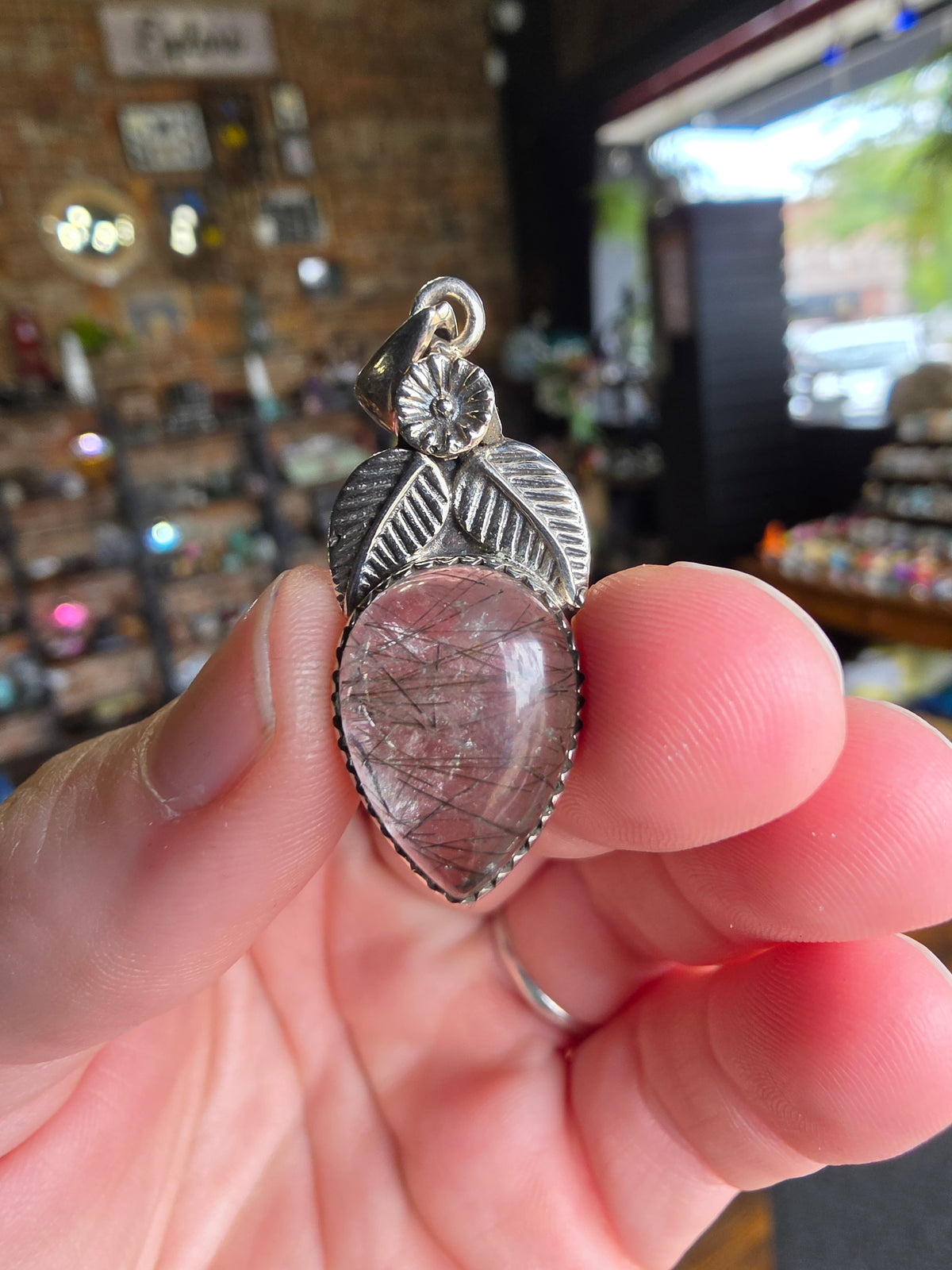 Black Tourmaline In Quartz Pendant