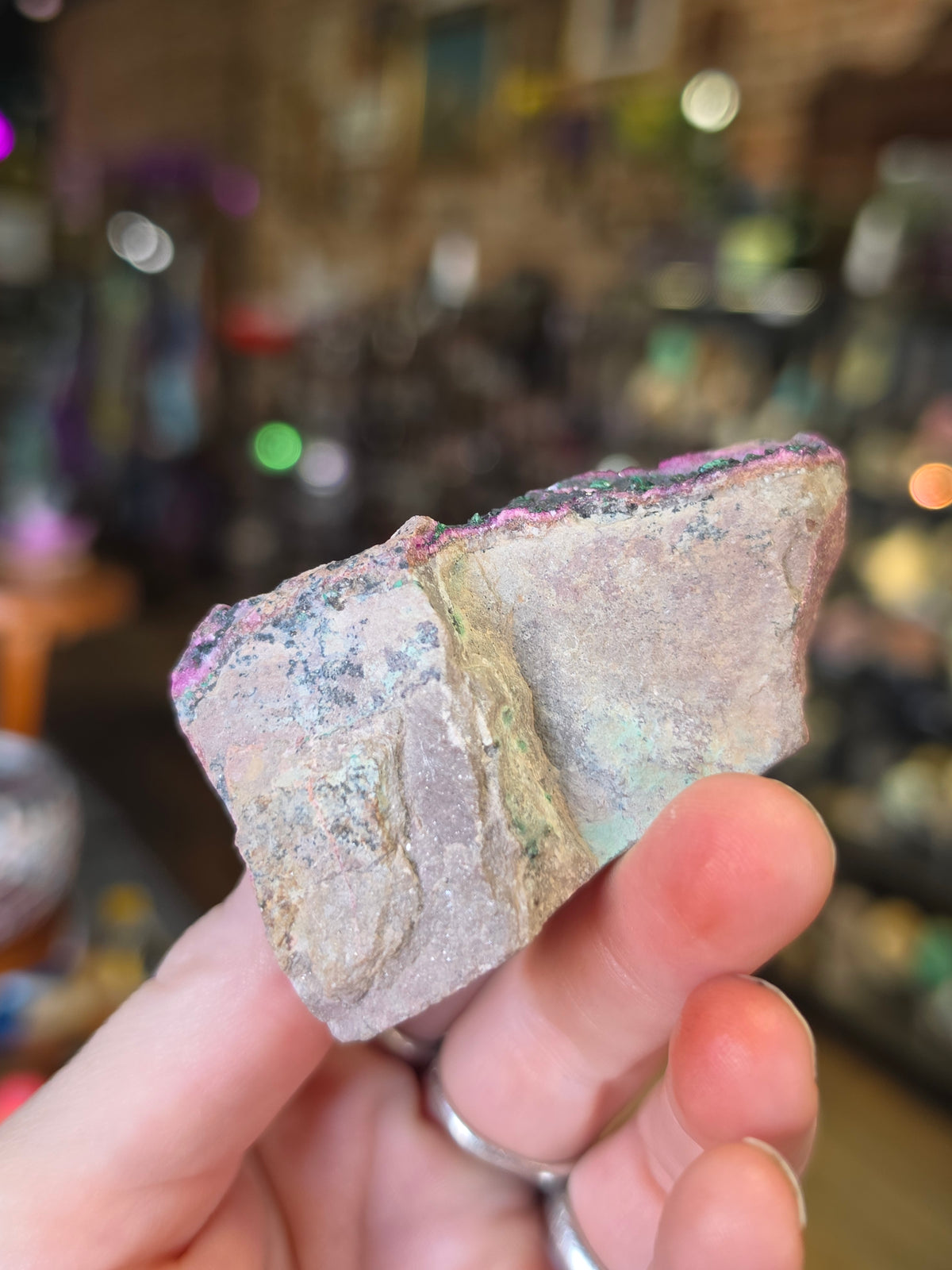 Malachite and Heterogentite on Colbalto Calcite