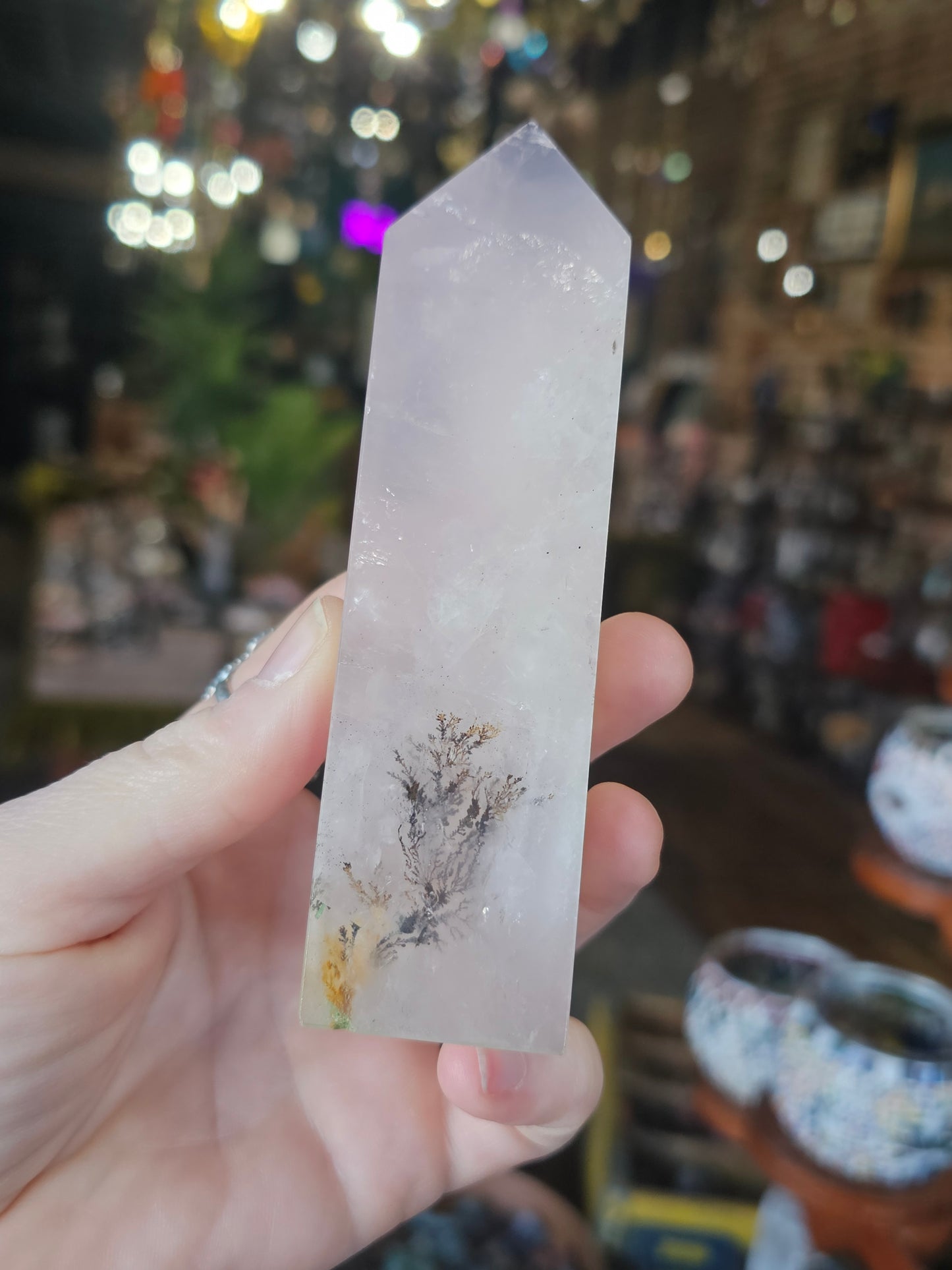 Dendritic Rose Quartz Tower