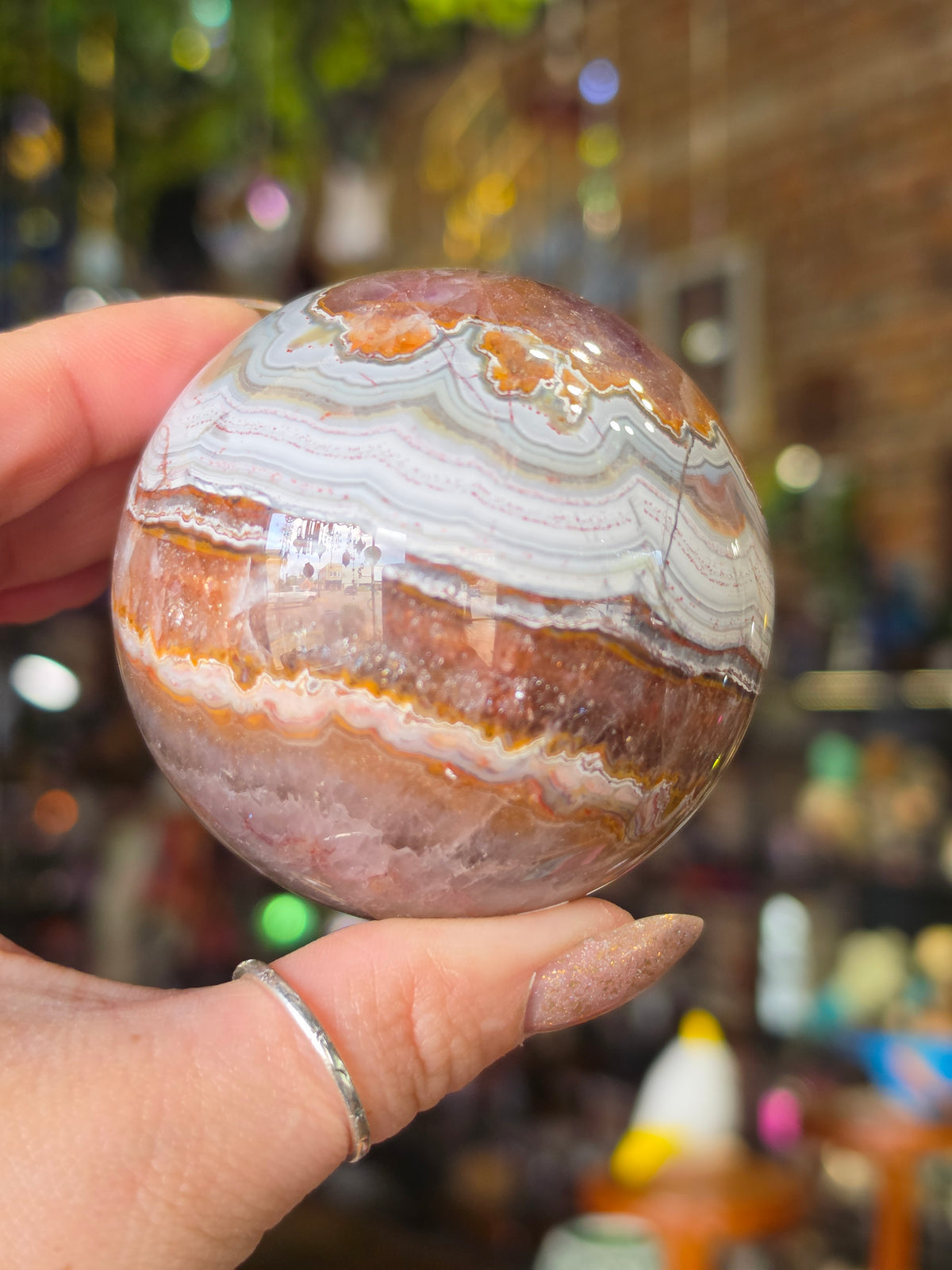 Amethyst Agate Sphere